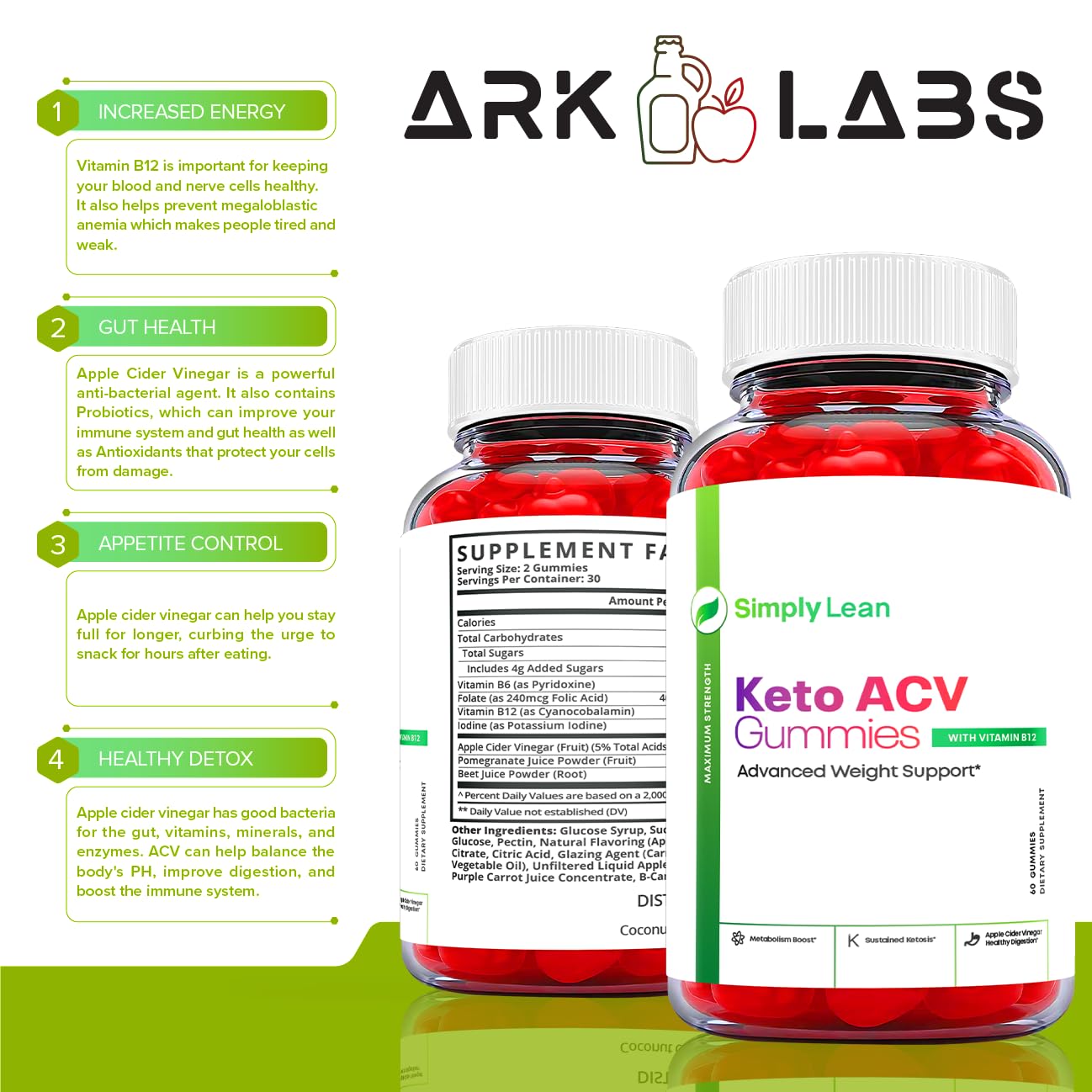 Ark Labs Simply Lean Keto Gummies, Simply Lean Gummies, Simply Lean ACV Gummies Ark Labs uk supplements