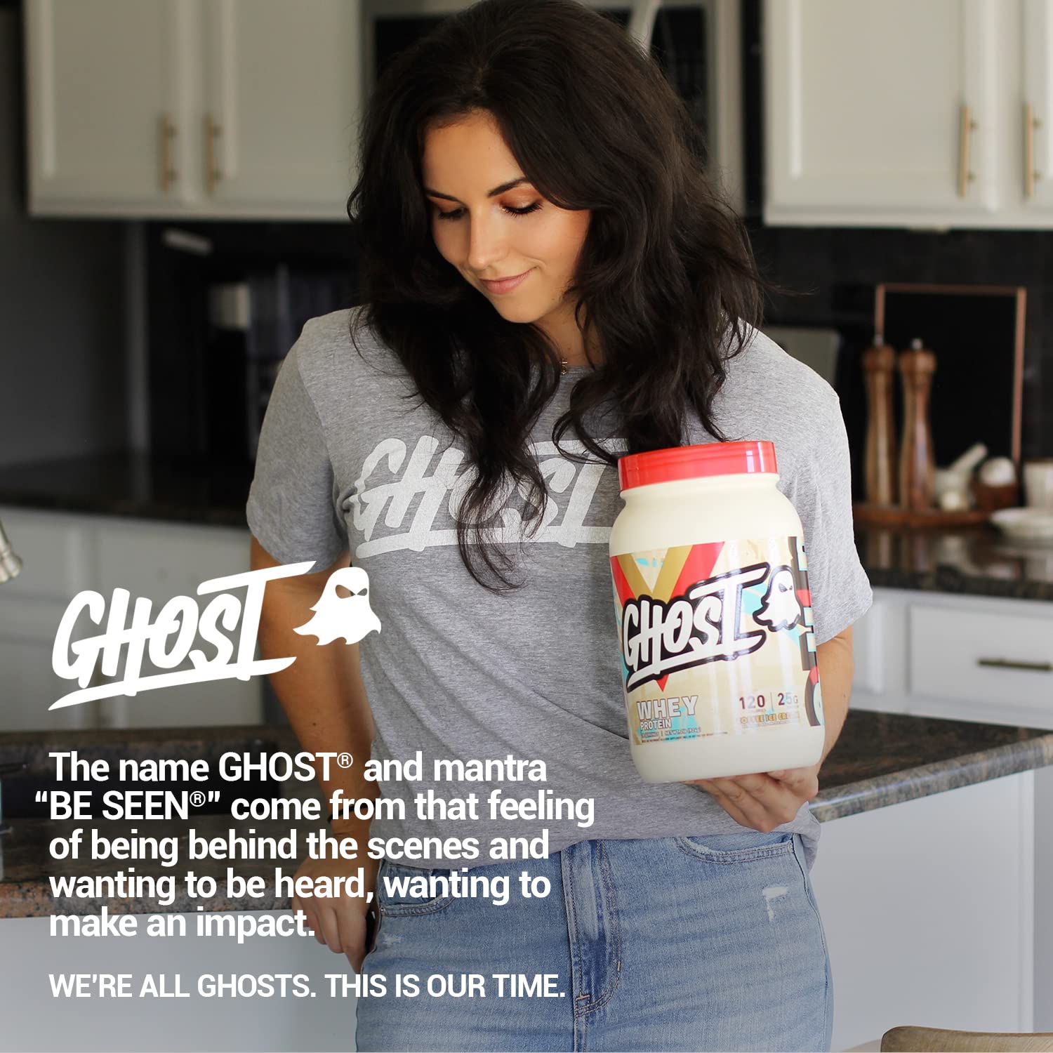 GHOST Whey Protein Powder, Coffee Ice Cream - 2LB Tub, 25G of Protein - Flavored Isolate GHOST uk supplements