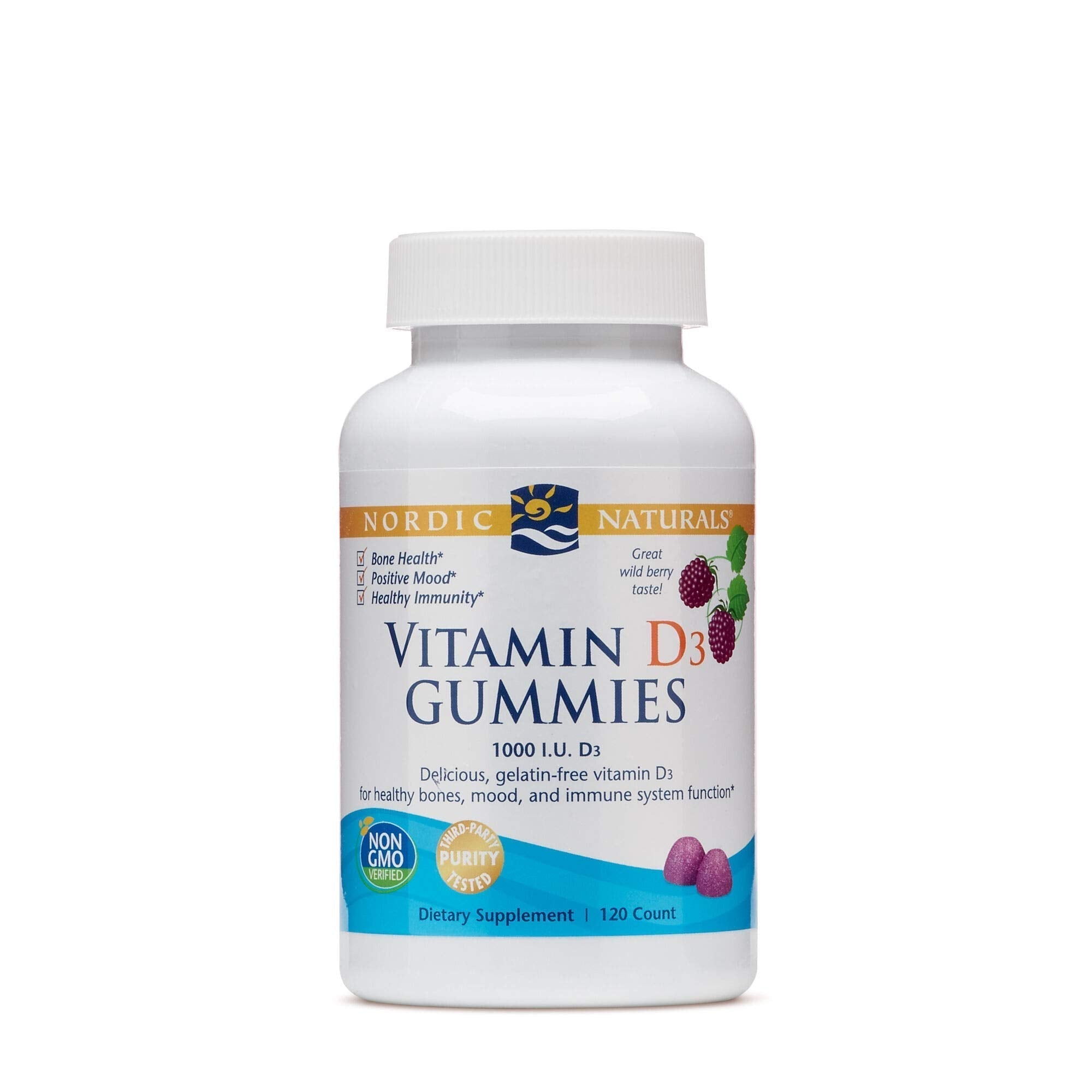 Nordic Naturals Vitamin D3 Gummies, Wild Berry - 120 Gummies - 1000 IU Vitamin D3 Nordic Naturals uk supplements