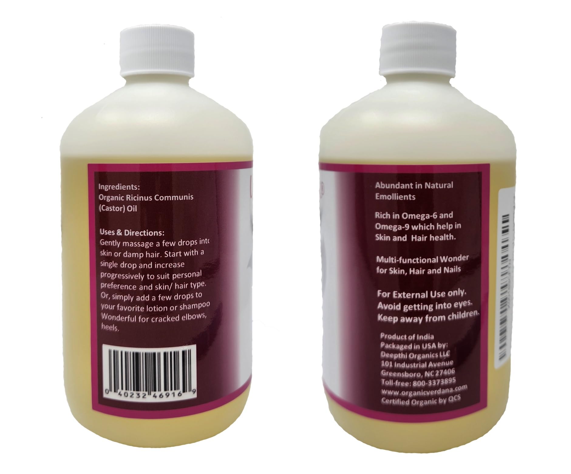 Verdana Organic Castor Oil – USDA Certified Organic – Cold Pressed, Unrefined, 100% Pure and Hexane Verdana uk supplements