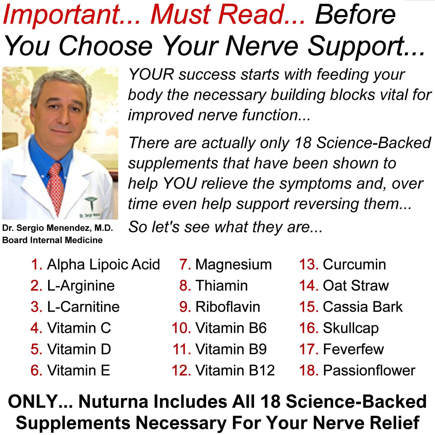 Neuroturna Support Supplement with 1200 mg Pure Alpha Lipoic Acid - Maximum Strength Formula with ALA + Vitamins + Minerals + Herbs - Best Natural Support - 180 Capsules Nuturna uk supplements