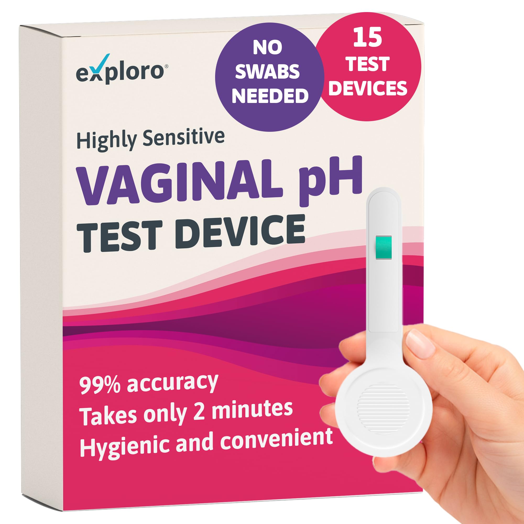 Exploro Vaginal pH Balance Test, PH Balance for Women, Vaginal Health pH Test Device, Vaginal Infection Test Kit Alternative to pH Test Strips & PhD Boric Acid, (Pack of 15) Devices Exploro uk supplements