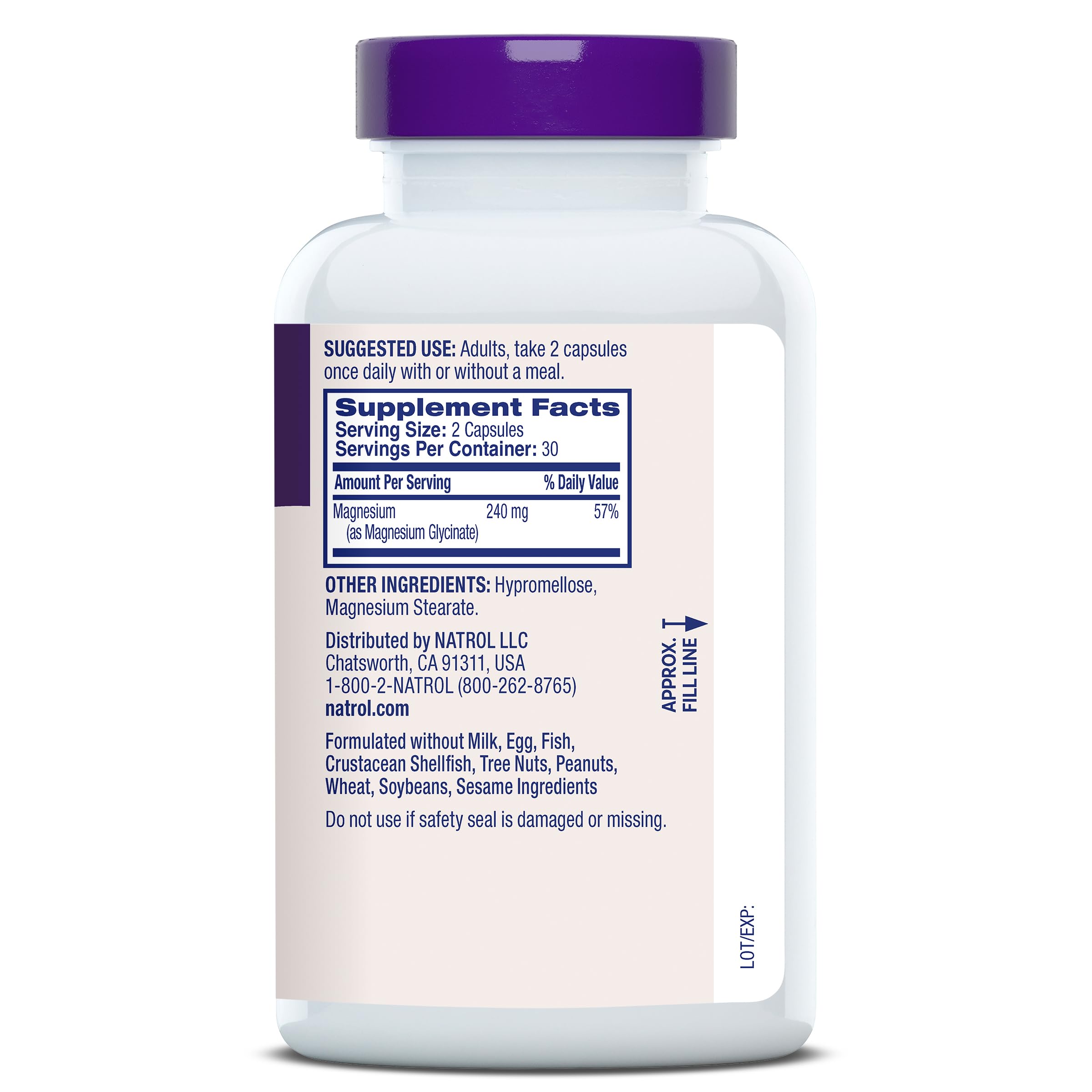 Natrol Magnesium Glycinate Supplements 240 mg - High Absorption - Calm Magnesium Glycinate for Sleep - 60 Capsules, 30 Day Supply Natrol uk supplements