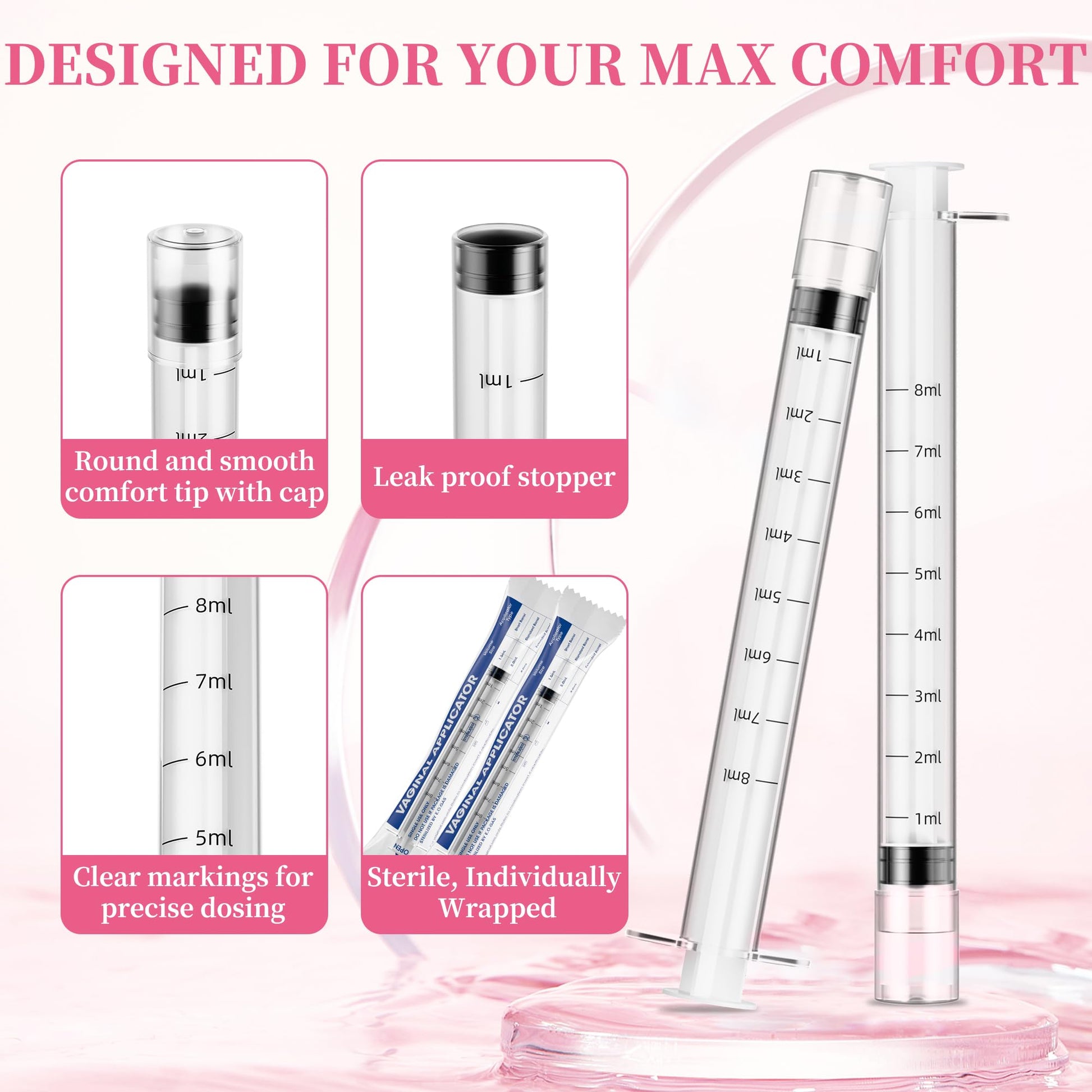 Disposable Vaginal Suppository Applicator for Women – 8ml Lube Injector Syringes with Smooth Tip, Fits Most Creams Gels Pills Tablet Suppositories, Sterilized Individually Wrapped, Pack of 20 BeHerk uk supplements