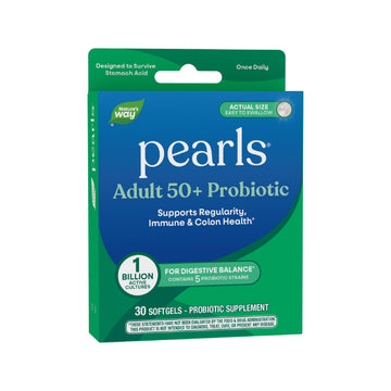 Nature's Way Pearls Adult 50+ Probiotic, Probiotics for Digestive Health* Supports Regularity, Immune & Colon Health*, 1 Billion Cultures, No Refrigeration Needed, 30 Softgels Nature's Way uk supplements