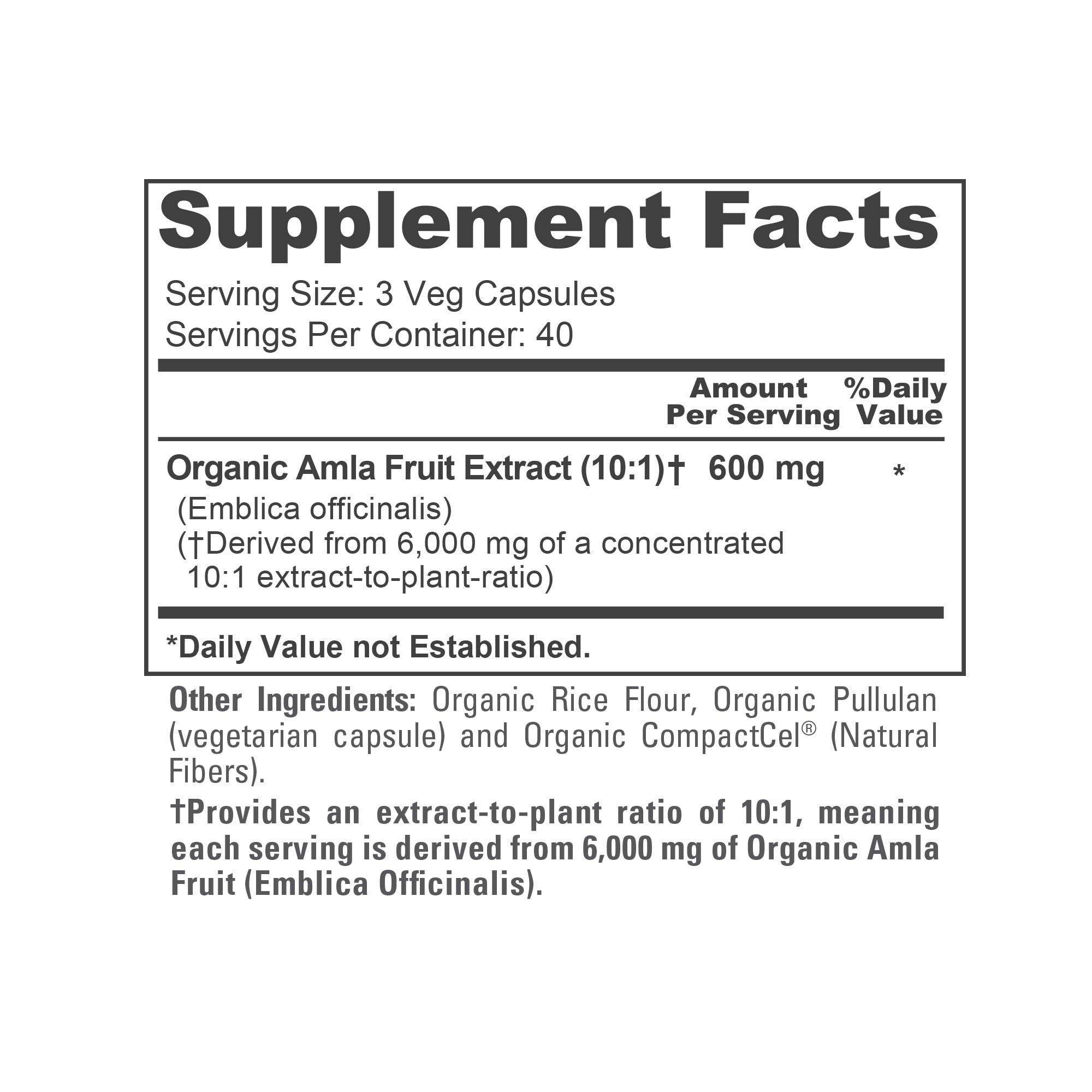 NusaPure Organic Amla Capsules 10:1 Extract, 600 mg Equivalent to 6,000mg | 120 Count | Amalaki Fruit | USDA, Vegan, Non-GMO Supplement NusaPure uk supplements