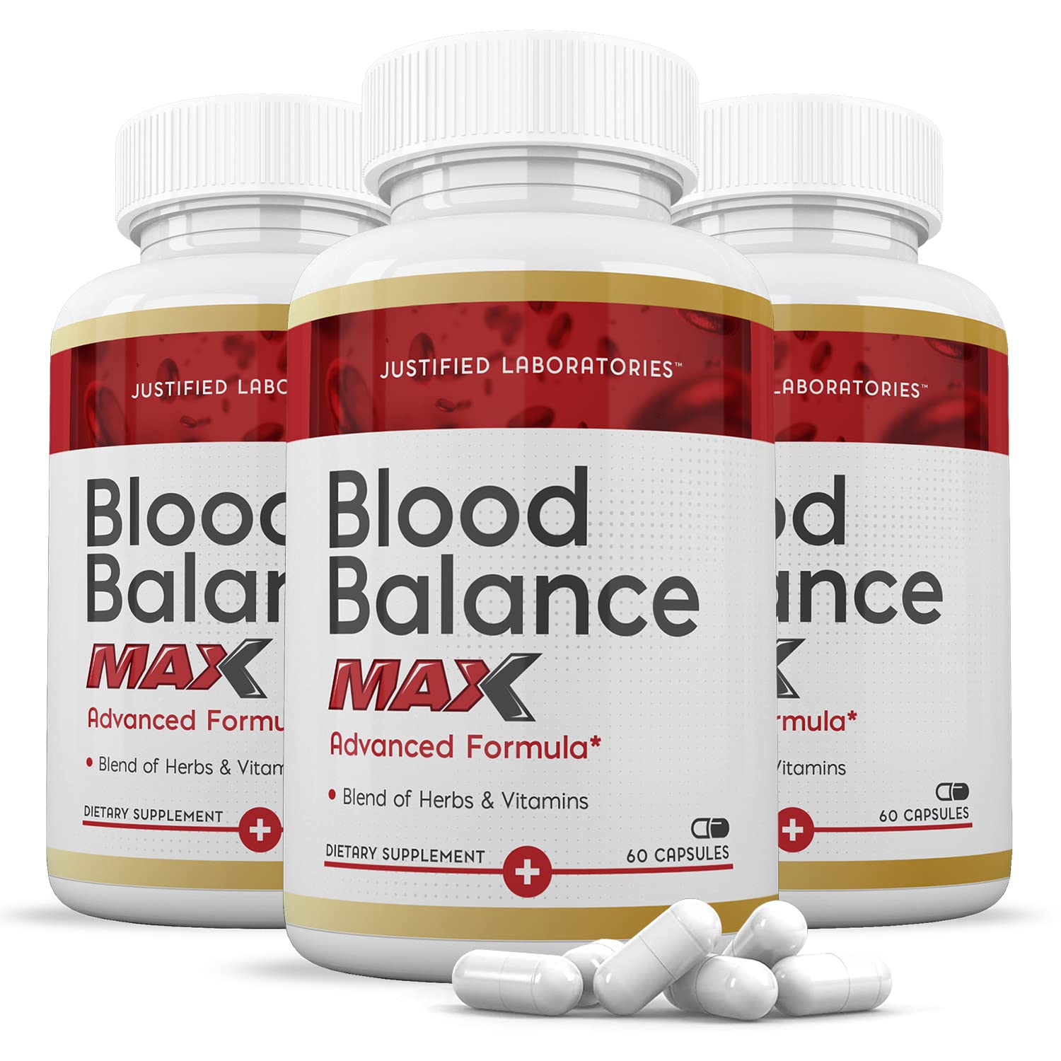 Justified Laboratories (3 Pack Blood Balance Max 1295MG Formula Supplement Pills Justified Laboratories uk supplements