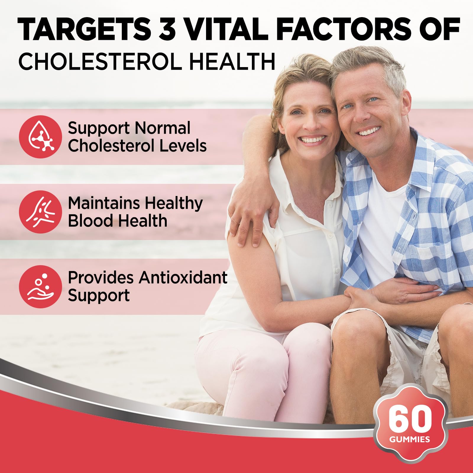 HOLLEGEND Cholesterol Supplements Gummies Sugar Free, 1500mg Plant Sterols for Cholesterol Health, Plus Citrus Bergamot, CoQ10 & Vitamins for Heart Health, Vegan, Mixed Berry Flavor, 60 Chewables HOLLEGEND uk supplements