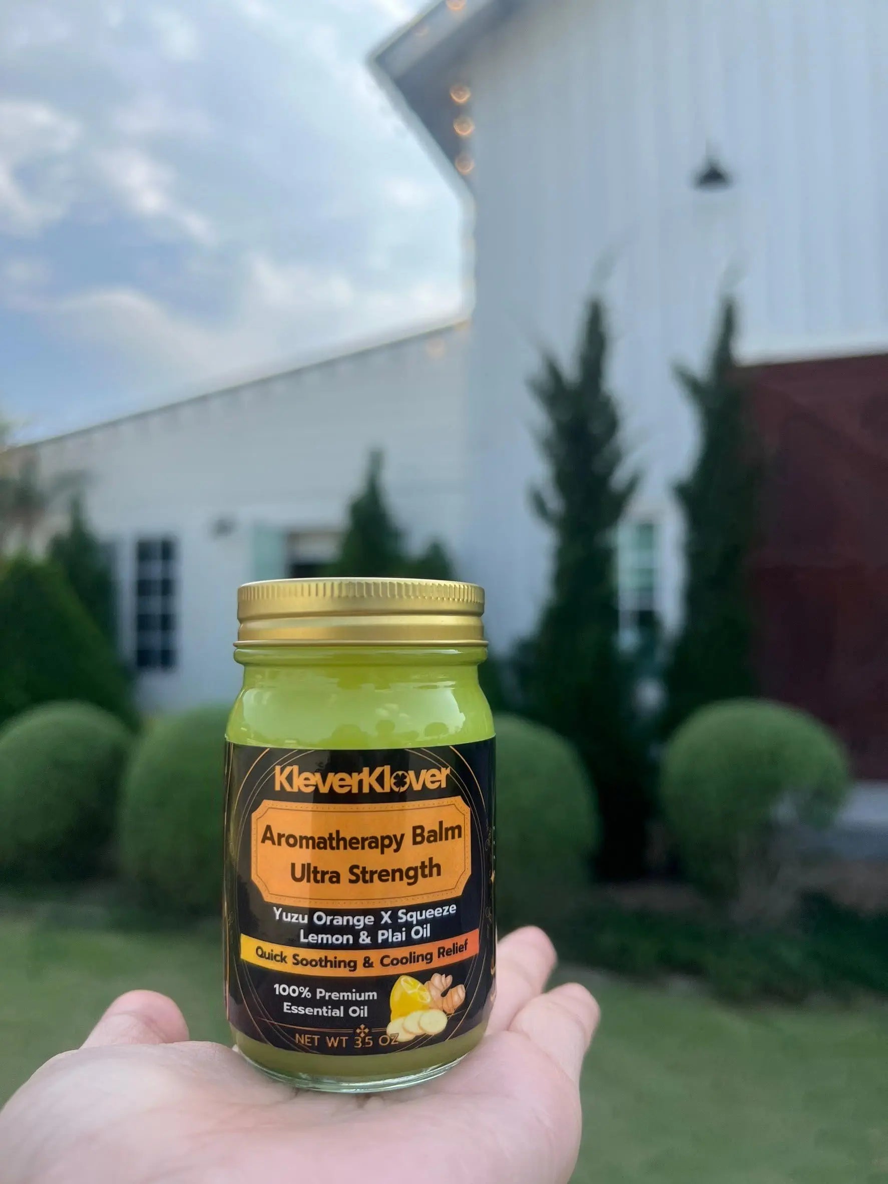KleverKlover Back and Neck Aromatherapy Balm Ultra Strength for Healing Sore Muscle & Joint After Workout or Yoga - Plai Oil - Preservative Free- Citrus Scent + Free Massage Reflexology Wooden Stick KleverKlover uk supplements