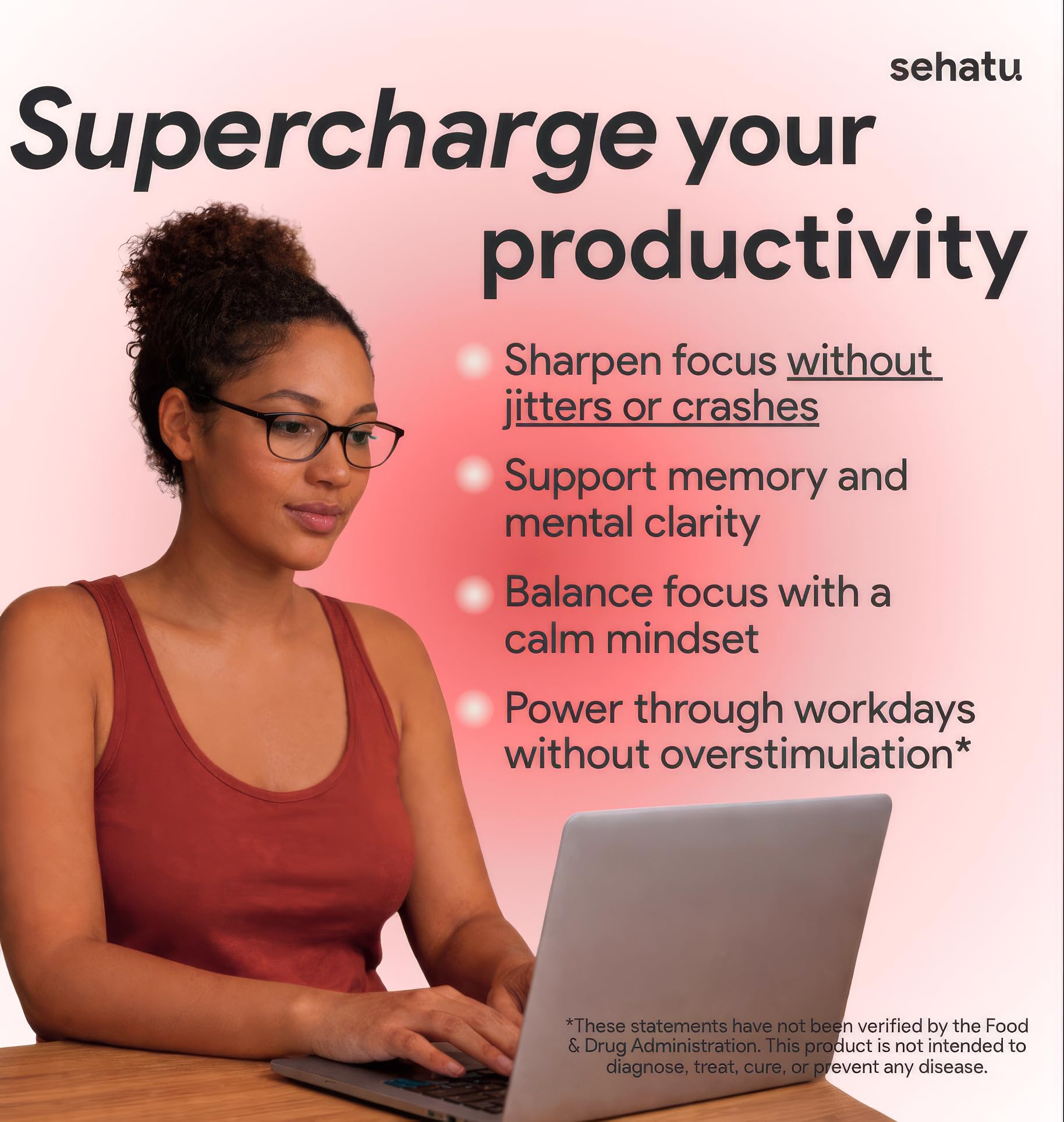 SEHATU Focus Plus Cognitive Performance Enhancer | with N-Acetyl L-Tyrosine, DMAE Bitartrate, GABA, Glutamic Acid | Boosts Focus, Enhances Memory, Supports Brain Health | 60 Count | 30 Day Supply SEHATU uk supplements