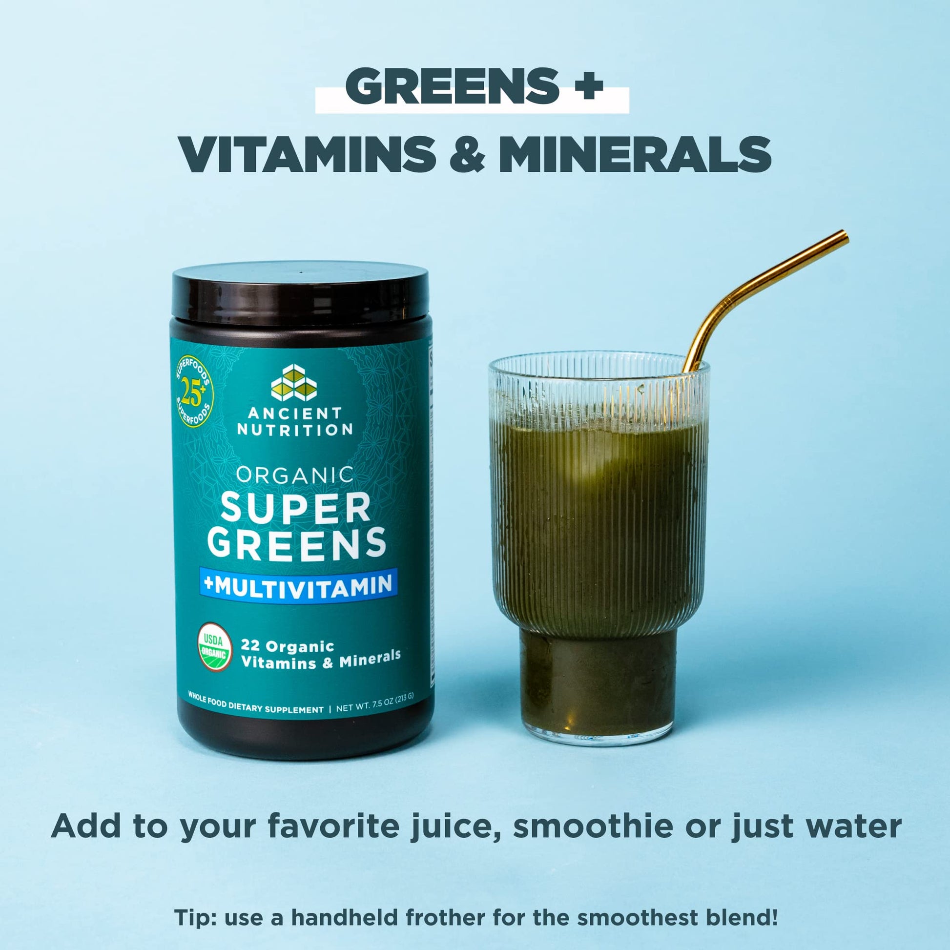 Ancient Nutrition, Vitamin Powder, One Bottle Made from Real Fruits, Vegetables and Herbs, for Digestive and Energy Support, 25 Servings, 7.5oz Ancient Nutrition uk supplements