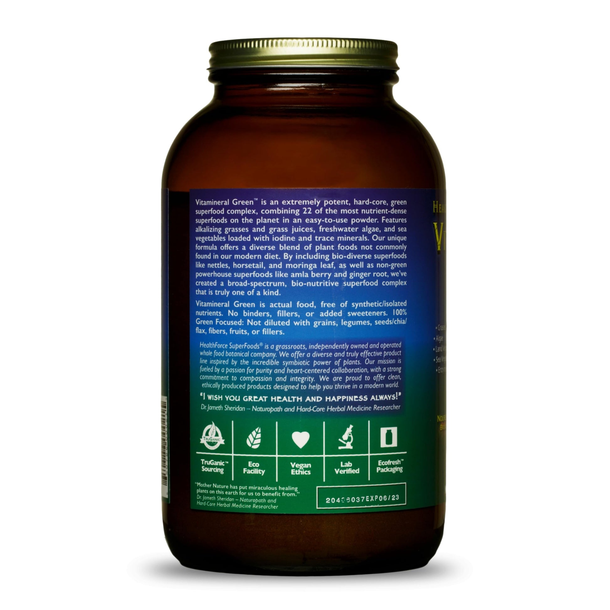 HEALTHFORCE SUPERFOODS Vitamineral Green - Mineral Supplement for Immune & Thyroid Support - Green Powder Supplement with Ingredients from The Land - Gluten-Free & Vegan - 500 Grams HEALTHFORCE SUPERFOODS uk supplements