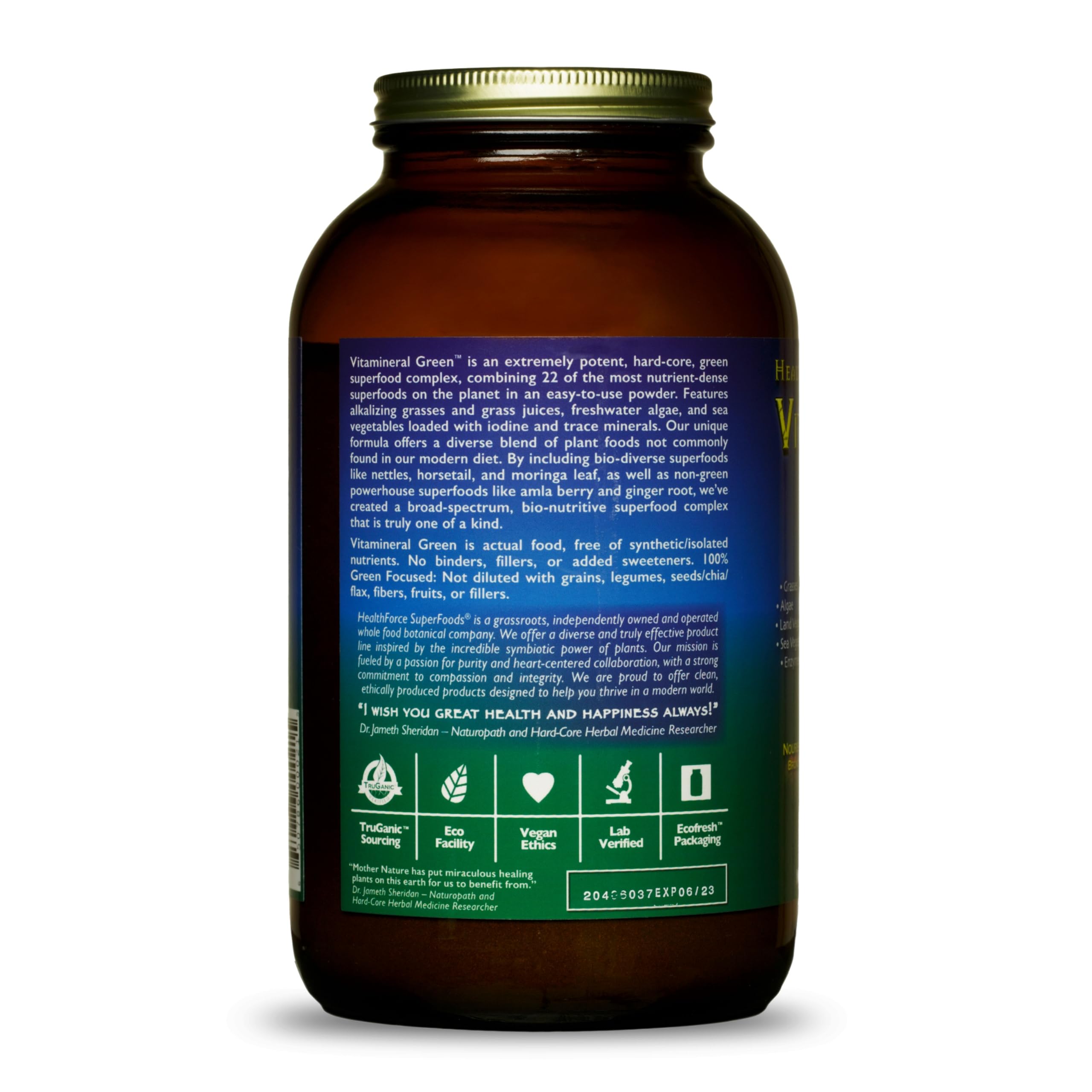 HEALTHFORCE SUPERFOODS Vitamineral Green - Mineral Supplement for Immune & Thyroid Support - Green Powder Supplement with Ingredients from The Land - Gluten-Free & Vegan - 500 Grams HEALTHFORCE SUPERFOODS uk supplements