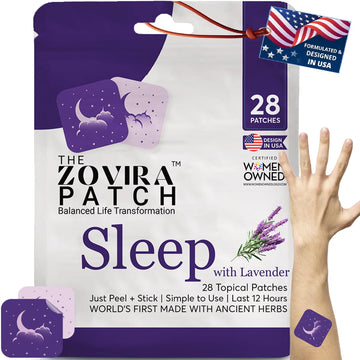 Zovira Sleep Patches for Adults, Melatonin Free with Lavender & Magnesium | Time-Release Transdermal, Aromatherapy Sleep Aid | Non-Habit Forming, Hypoallergenic, All-Night Restorative Sleep | 28 Count ZOVIRA uk supplements
