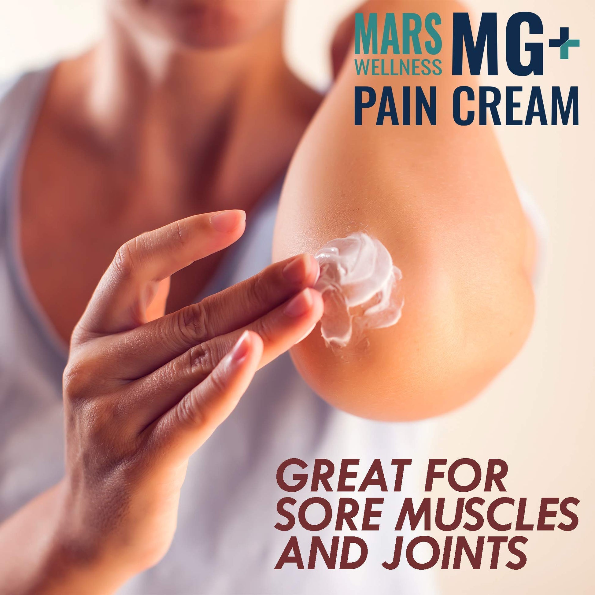 Mars Wellness MG+ Magnesium Cream Pain Relief - Extra Strength Magnesium and Arnica Cream - 4 OZ Tub - Neuropathy, Muscle Pain, and Leg Cramps Relief - 1 Pack MARS WELLNESS uk supplements