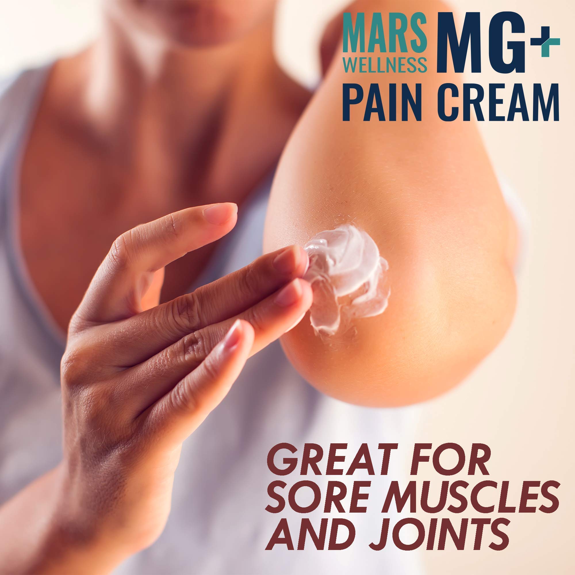 Mars Wellness MG+ Magnesium Cream Pain Relief - Extra Strength Magnesium and Arnica Cream - 4 OZ Tub - Neuropathy, Muscle Pain, and Leg Cramps Relief - 1 Pack MARS WELLNESS uk supplements