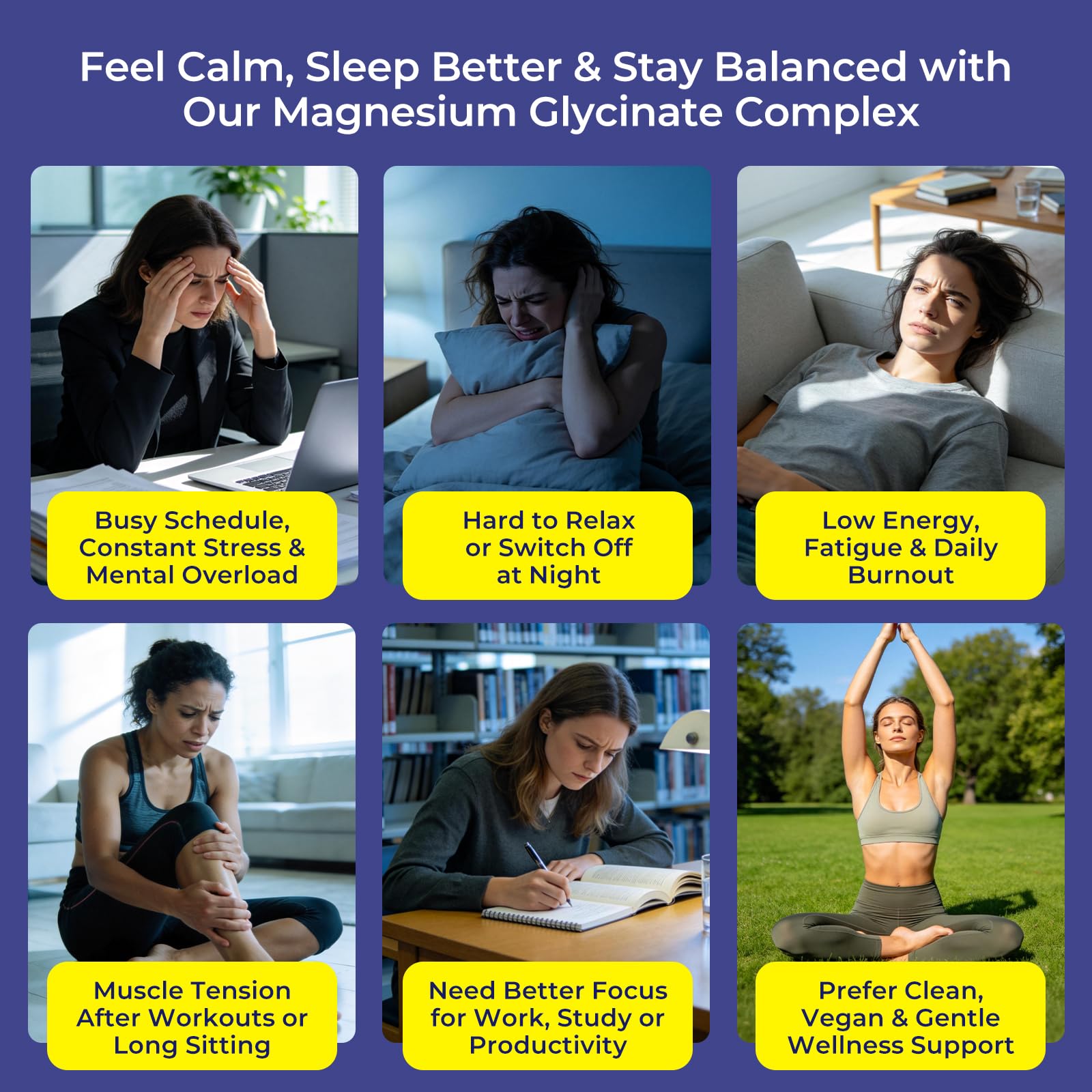 Magnesium Complex for Women & Men 1100mg, 7-in-1 Magnesium Supplement with Ashwagandha & L-Theanine for Calm & Sleep Support, High Absorption, Vegan 120 Capsules Zytheron uk supplements