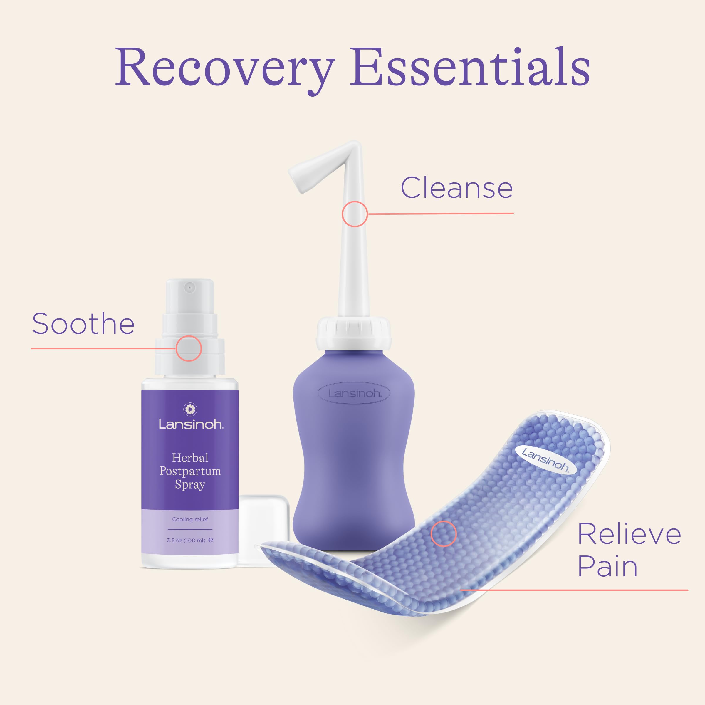 Lansinoh Postpartum Essentials Recovery Bundle, Postpartum Care Kit Lansinoh uk supplements
