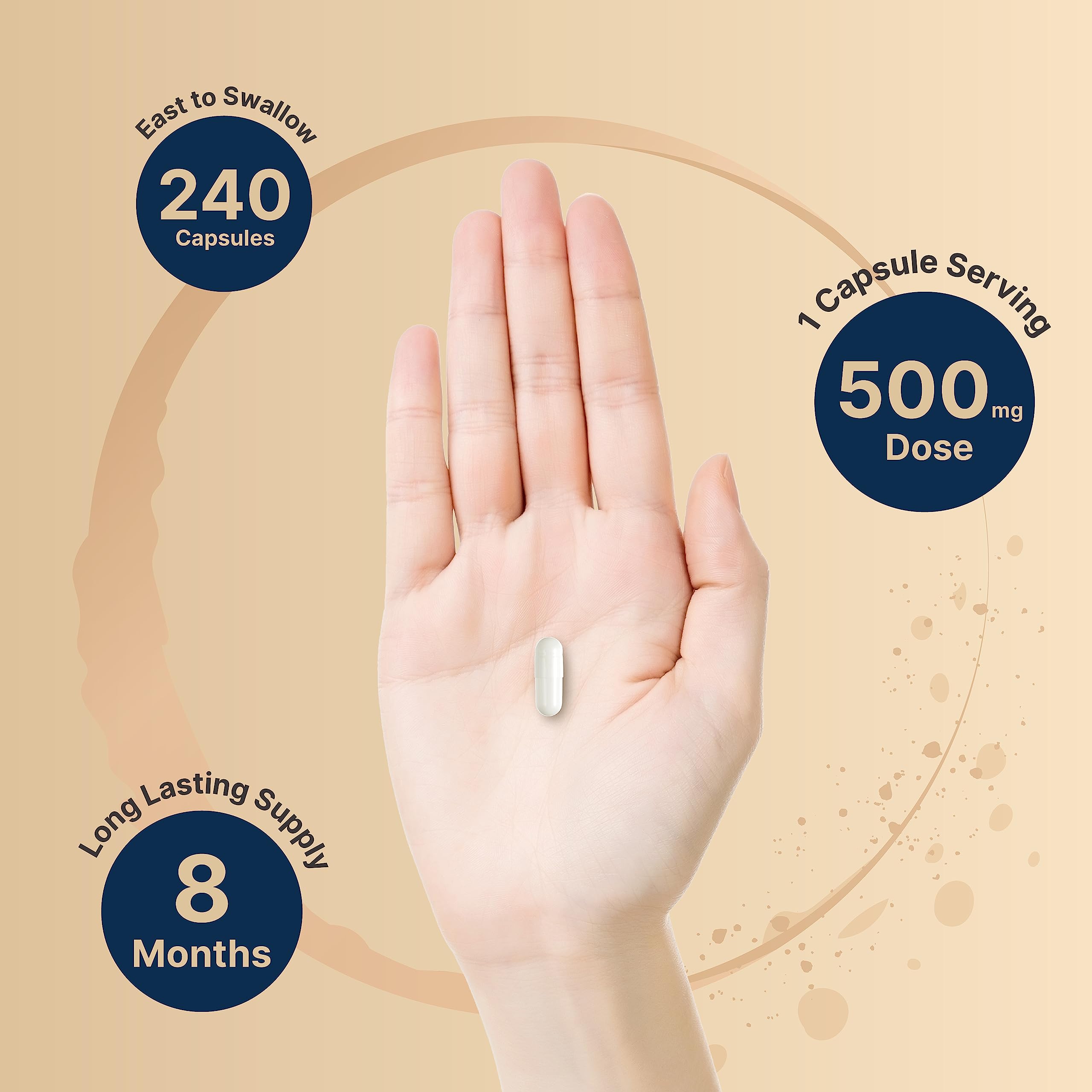 Magnesium Glycinate Capsules 500mg | 240 Count, 100% Chelated & Purified, 3rd Party NatureBell uk supplements