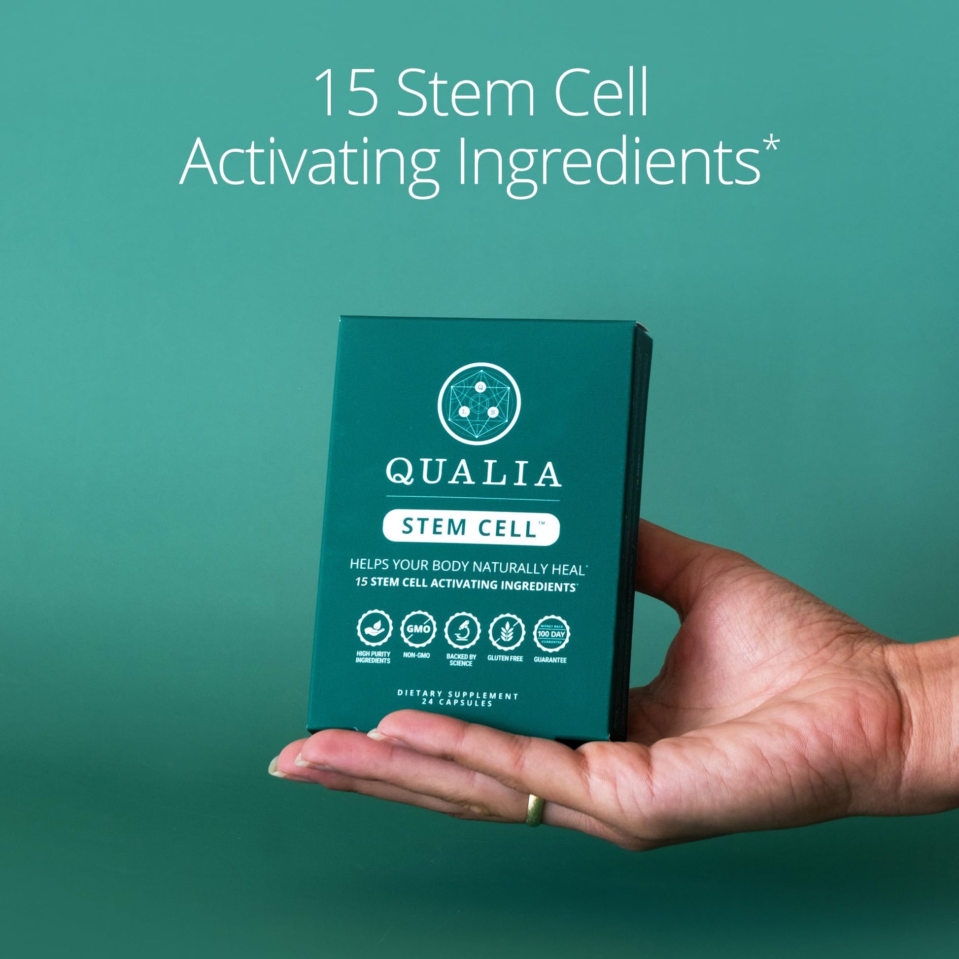 Qualia Stem Cell — Stem Cell Supplement Support with Royal Jelly, Astragalus & Sea Buckthorn | 16 Ingredients | 4 Days a Month | Helps Body Naturally heal* QUALIA LIFE SCIENCES uk supplements