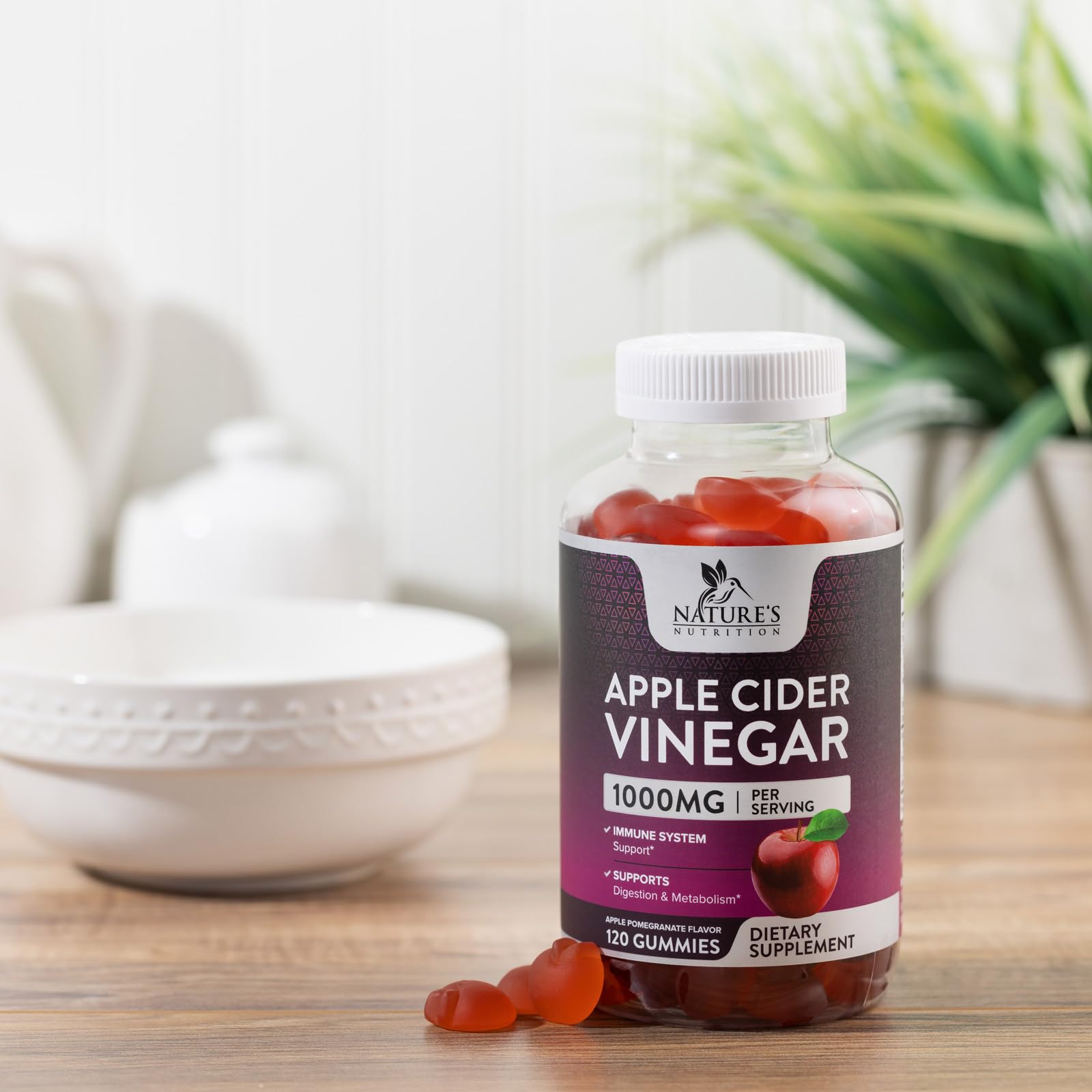 Nature's Nutrition Apple Vinegar Gummy for Weight Loss 1000mg - Vegan Apple Cider Vinegar Nature's Nutrition uk supplements