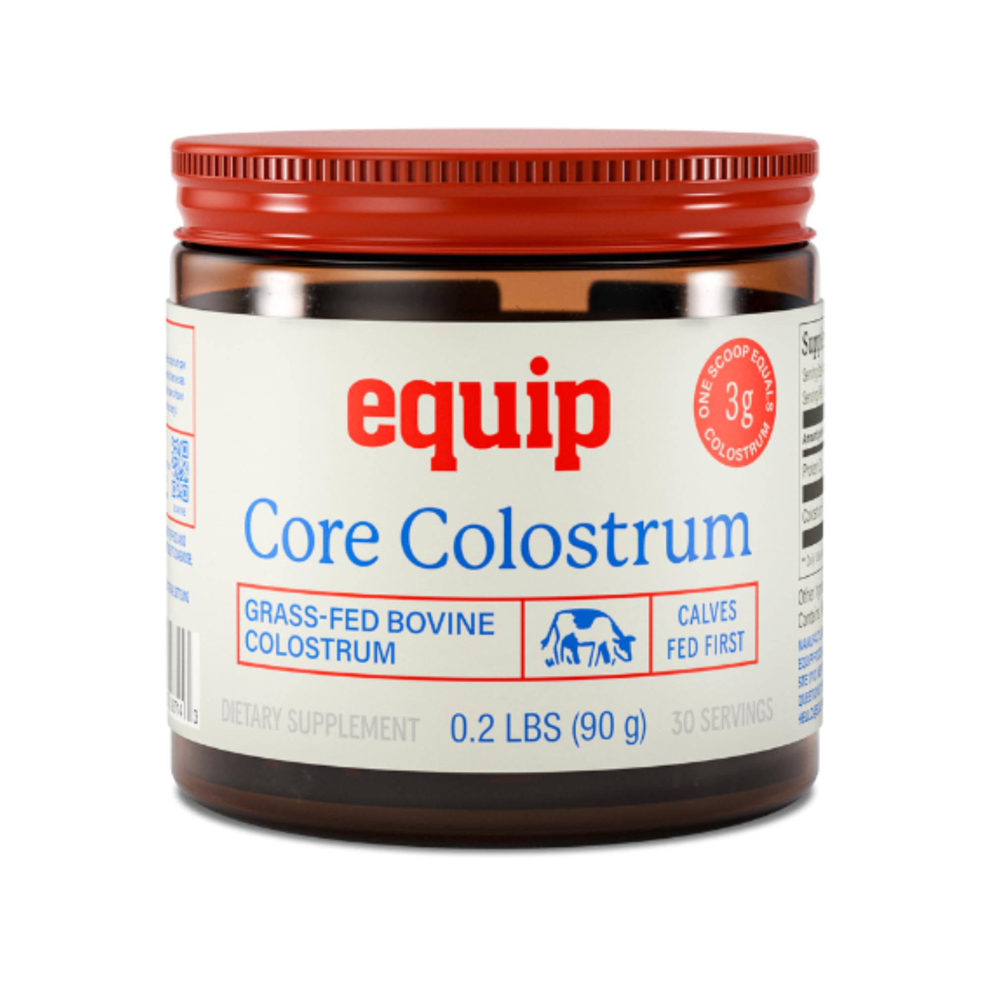 Equip Foods Core Bovine Colostrum Powder - 3,000mg Grass Fed Colostrum Supplement - Gut Health, Immunity, Recovery Lactoferrin Supplements - Keto Friendly Bovine Colostrum, 30 Servings, Unflavored Equip uk supplements