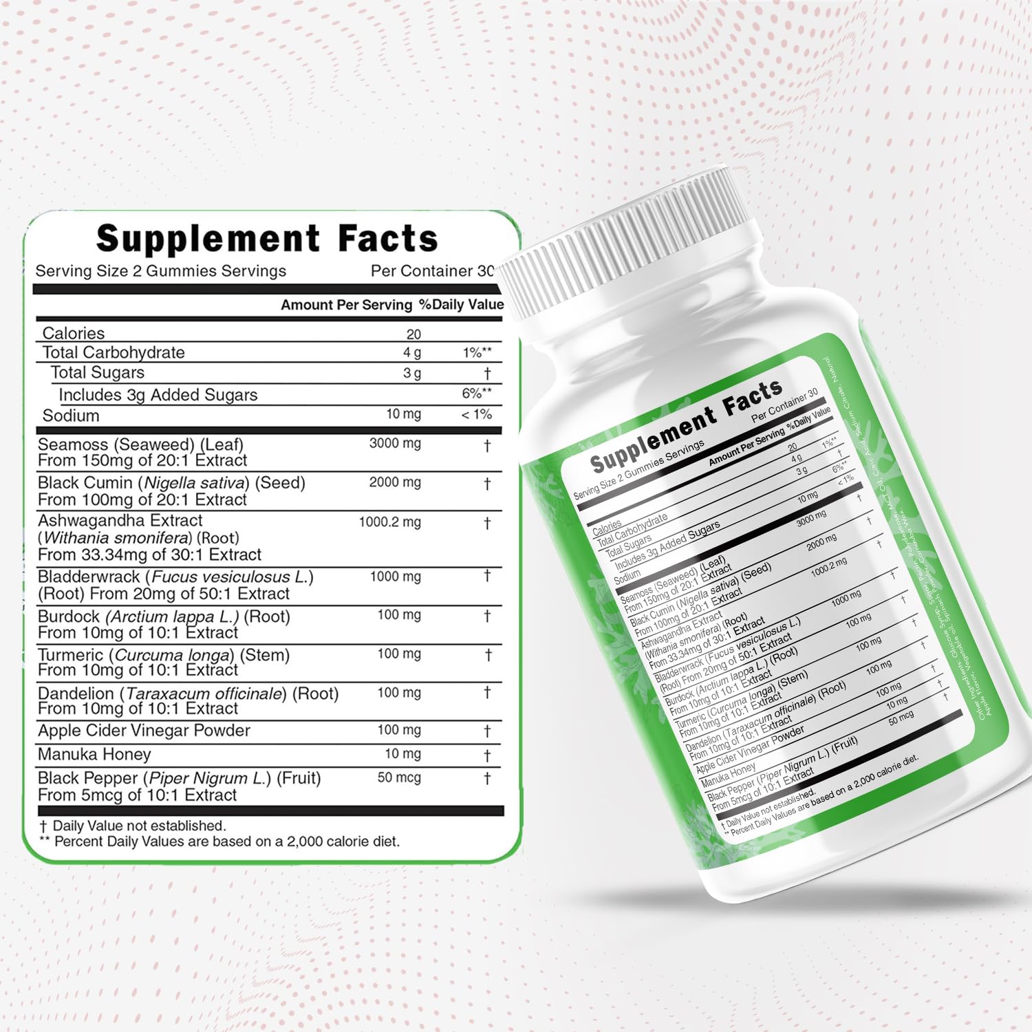 Longevity Nutritional Sea Moss, Thyroid Energy Vitamins Mineral Burdock Manuka Honey Dandelion Apple Cider Bladderwrack Ashwagandha Extract Turmeric Antioxidant Boost Immune Superfood Gummies Longevity Nutritional uk supplements