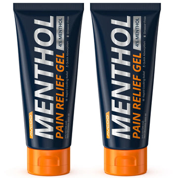 AVCOO 4% Menthol Pain Relief Gel, Cooling Sensation for Arthritis, Knees, Joint, Sore Muscle, Neck, Shoulder and Lower Back Pain Relief, Grease-Free Gel, 2 Packs (3 OZ Per Pack) AVCOO uk supplements