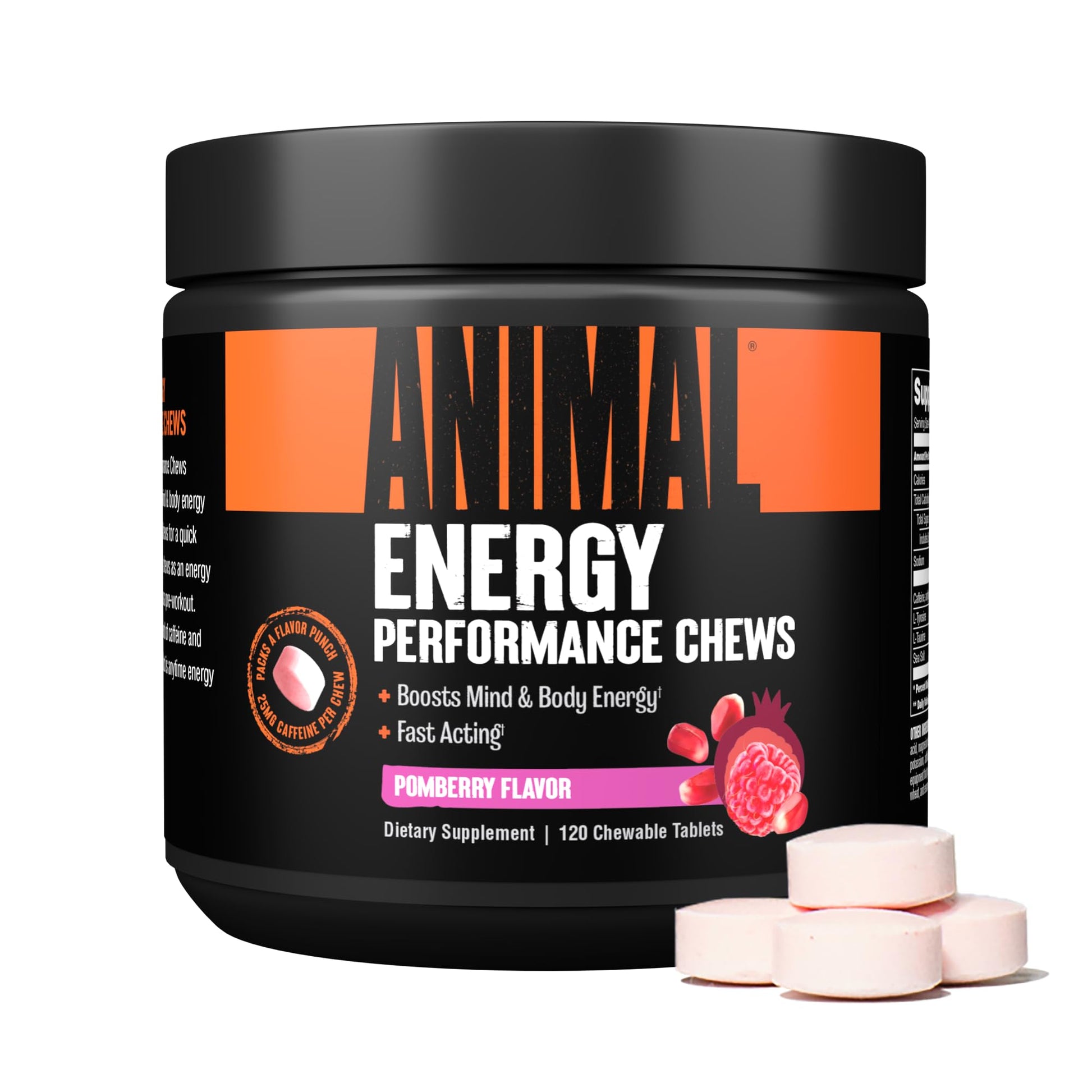 Animal Energy Chews, Fast Acting Energy with Caffeine, Nootropics and Sea Salt Animal uk supplements