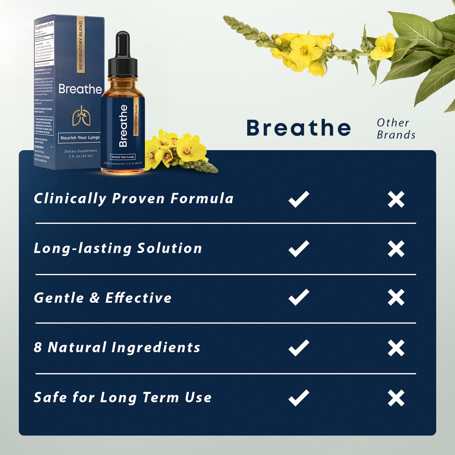 BREATHE & BREATHE PM Bundle - 60 Caps & 1 fl.oz. Mullein Drops for Lungs & Airways: Peppermint, Thyme, & Mullein Leaf Extract for Lungs Detox for Smokers - Clear Mucus & Breathe - GMO-Free & USA-Made Herbal Tea Therapy uk supplements