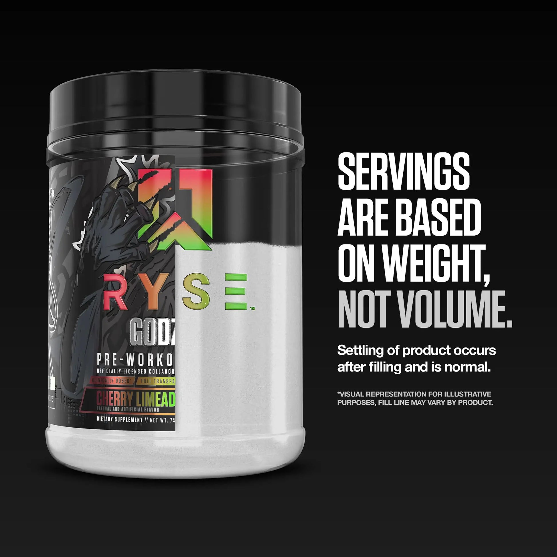 RYSE Godzilla X Noel Deyzel Pre Workout Powder - Monsterberry Lime - 400mg Caffeine, High Stim Pre-Workout for Men & Women with Citrulline & Beta Alanine - Energy, Pump & Focus - 20/40 Servings RYSE Up Supplements uk supplements