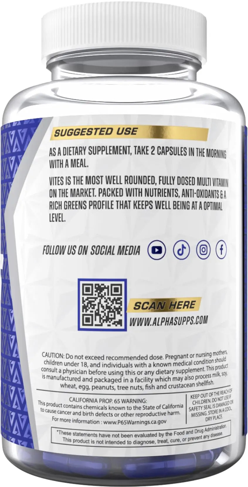 Alpha Supps Vites Men's Multivitamin, Complete Daily Supplement with Fruits, Veggies, Energy, Immune & Prostate Support Alpha Supps uk supplements