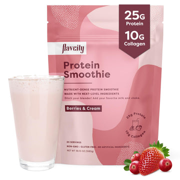 FlavCity Protein Powder Smoothie, Berries & Cream - 100% Grass-Fed Whey Protein FlavCity uk supplements