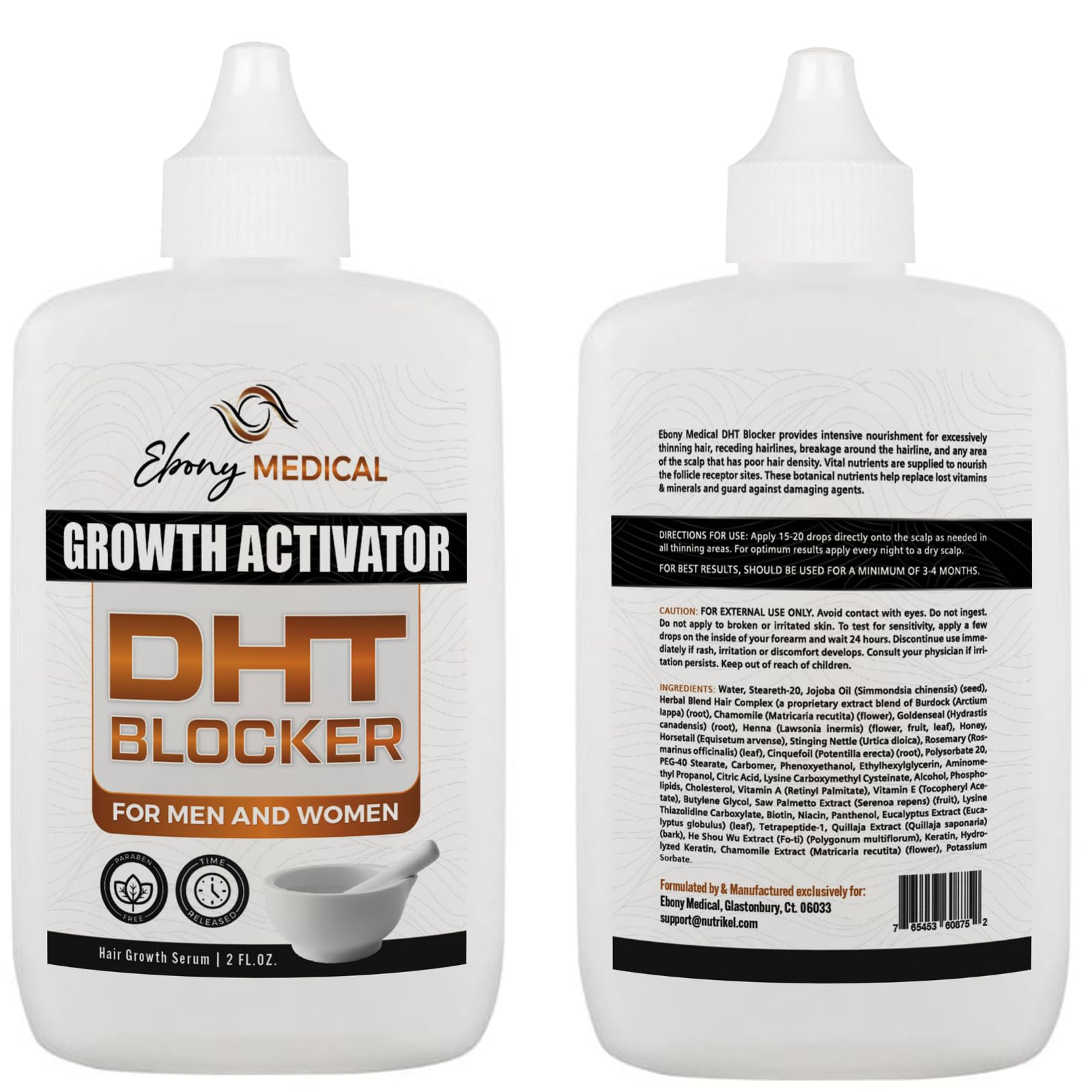 Ebony Medicals DHT Blocker Hair Growth Serum - Hair Loss Supplement, Supports Natural Regrowth Natural Curves uk supplements