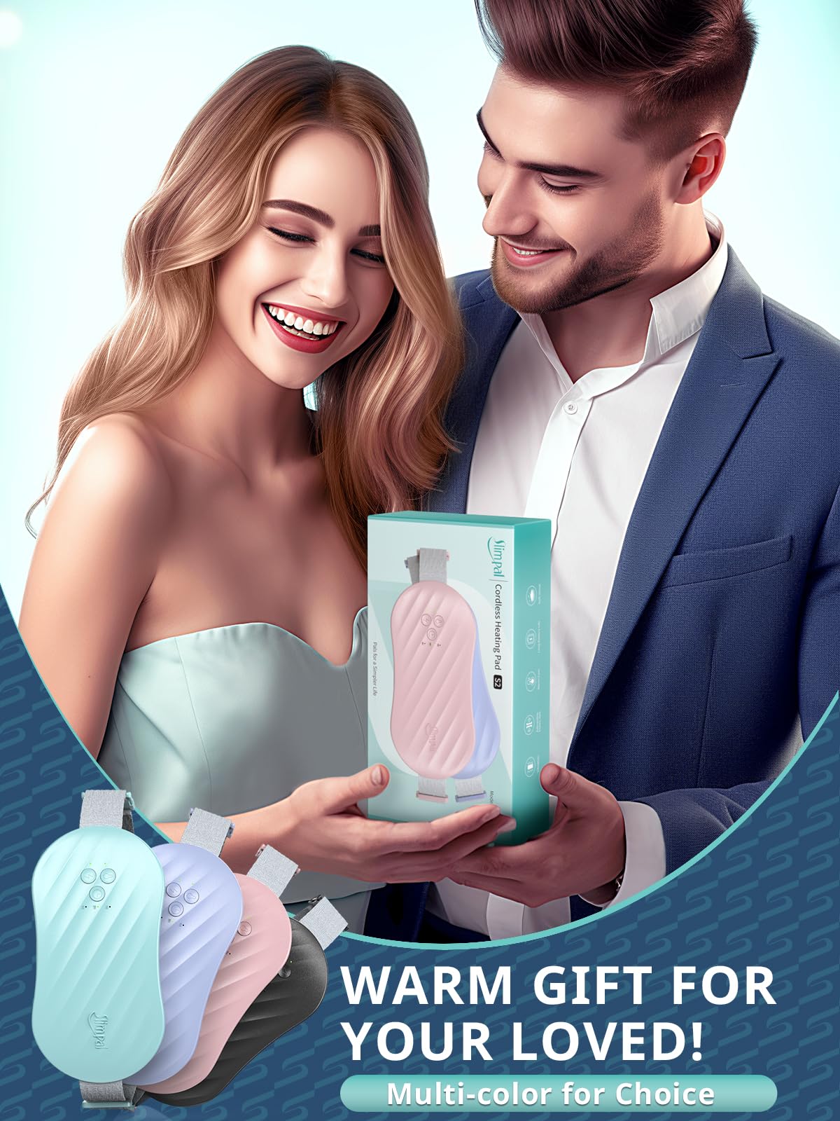 Slimpal AI Portable Heating Pad for Period Cramps, Smart AI Heat Chip, Electric Cordless Heating Belt for Back, Belly, Waist, Stomach, Menstrual Wearable Heating Pad Gifts for Girl Women Her Pink S2 Slimpal uk supplements