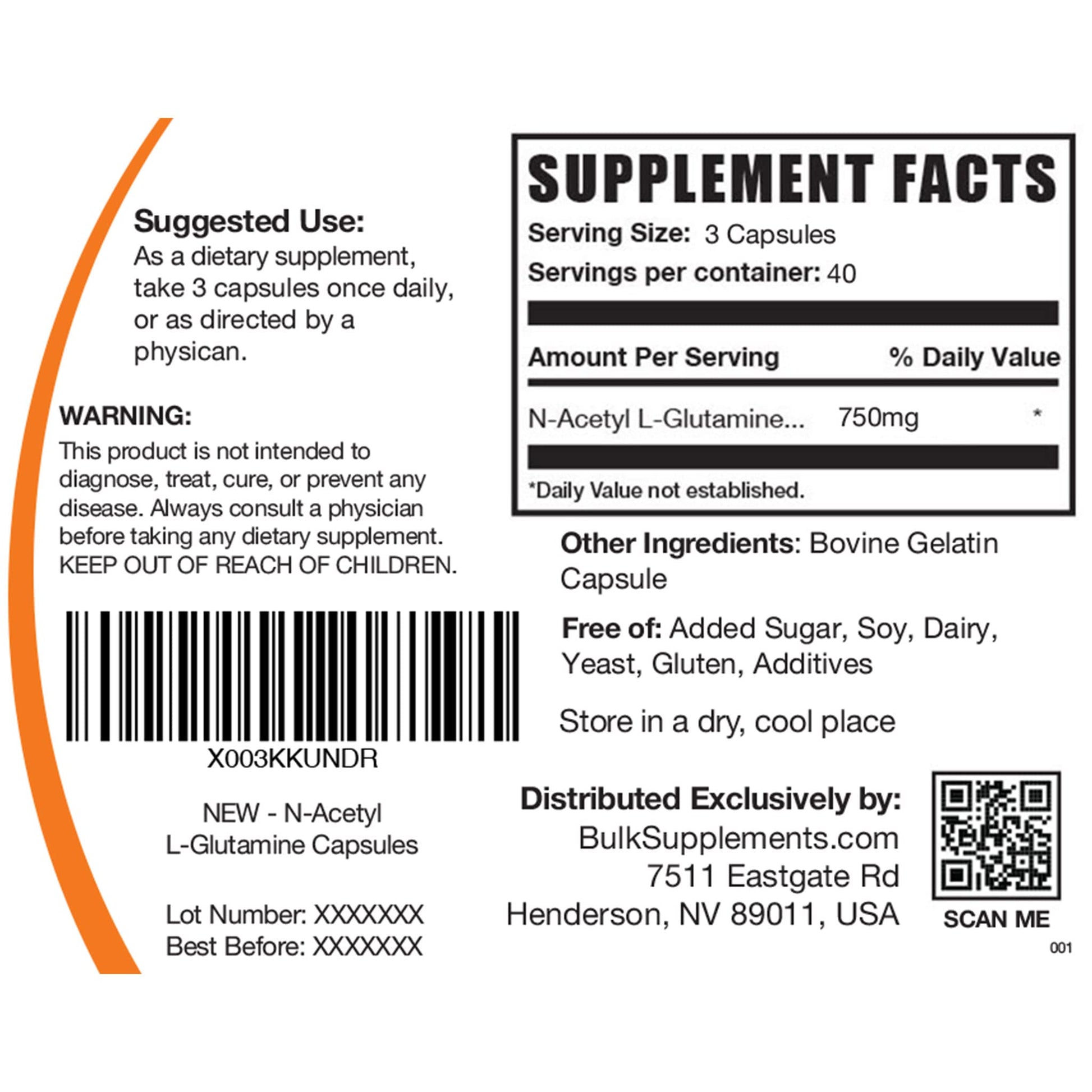 BULKSUPPLEMENTS.COM N-Acetyl L-Glutamine Capsules - Glutamine Supplement BULKSUPPLEMENTS.COM uk supplements