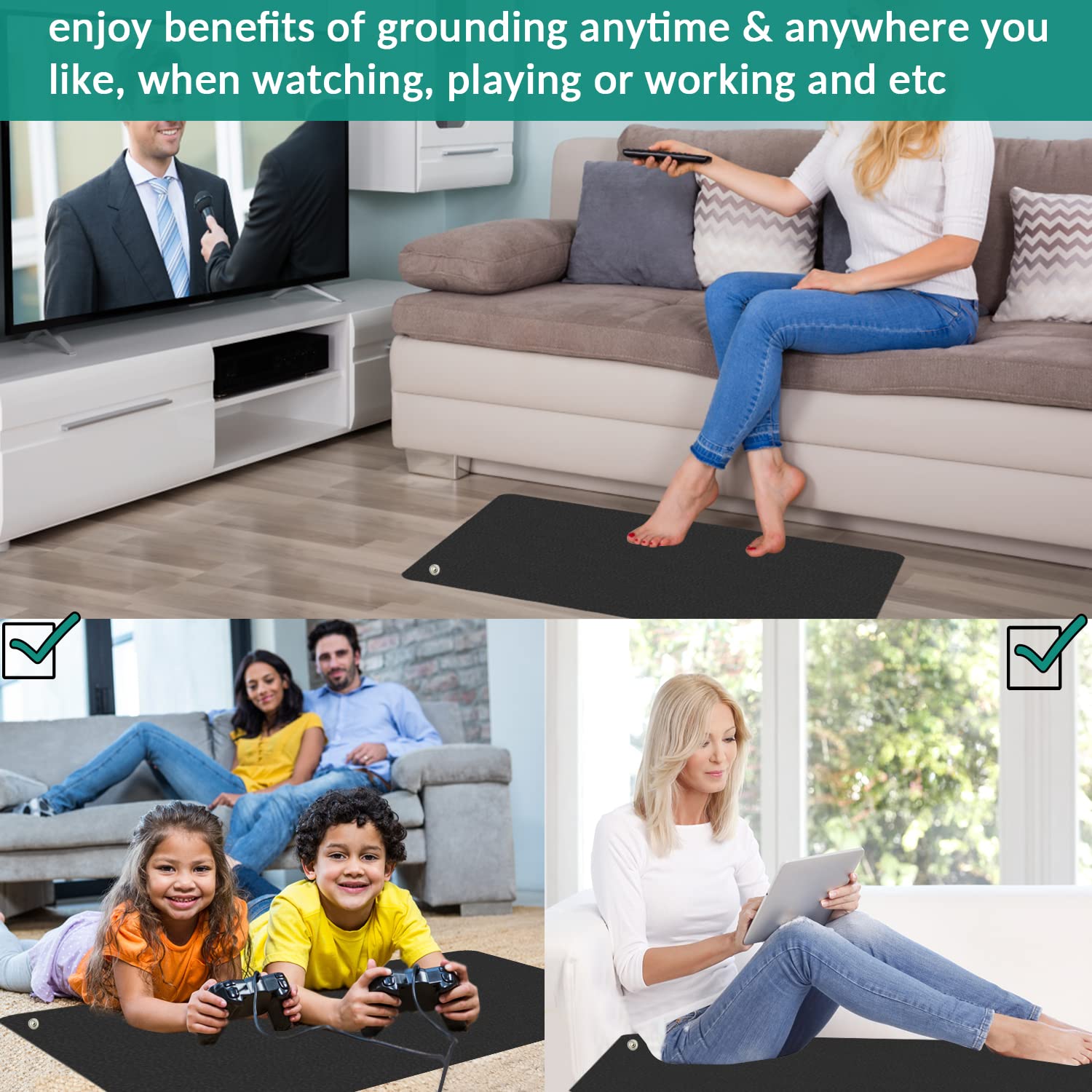 Grounding Mat for Improving Sleep, Grounding Pad for Health, Grounding Bed Mat with Grounding Cord VAJOOCLL uk supplements