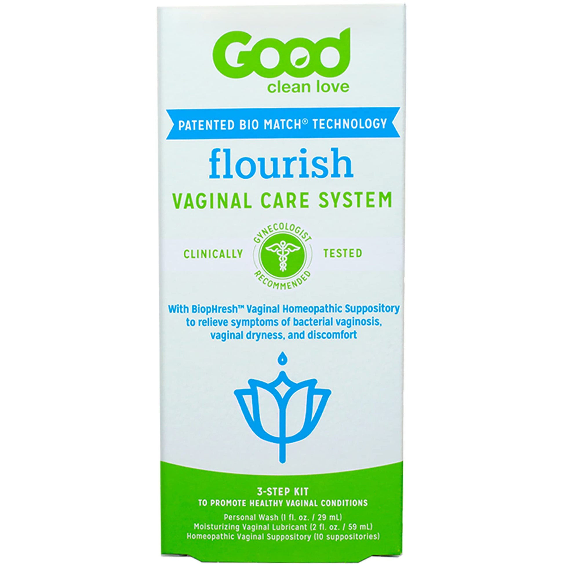 Good Clean Love Flourish Vaginal Care System, 30-Day Regimen, Relieves Itching & Irritation, Includes Personal Good Clean Love uk supplements