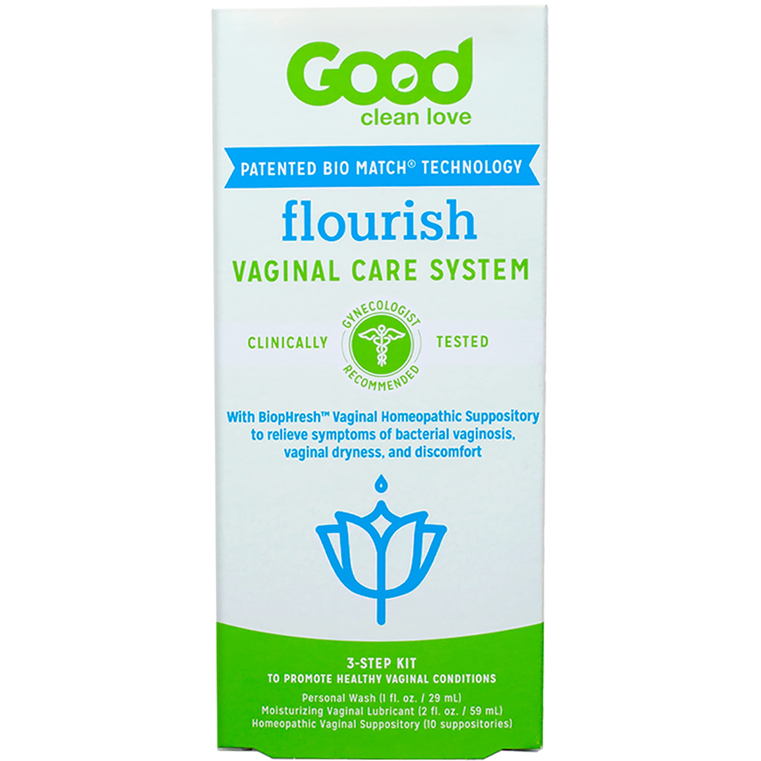 Good Clean Love Flourish Vaginal Care System, 30-Day Regimen, Relieves Itching & Irritation, Includes Personal Good Clean Love uk supplements