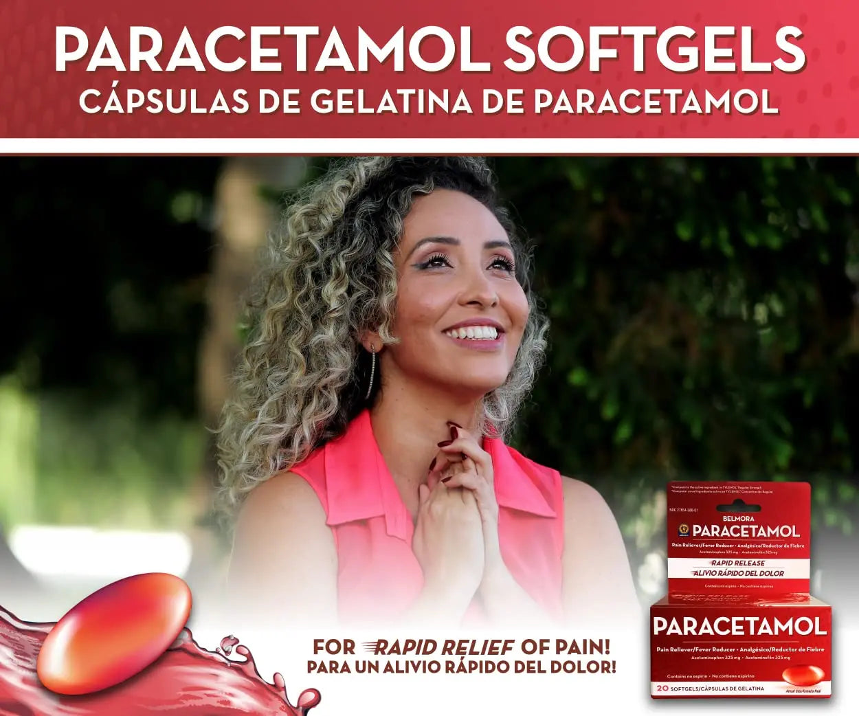 Belmora Paracetamol Acetaminophen 325mg 20 Softgels for Pain Relief, Liquid Filled Capsules for Rapid Release, Fever Reducer for Adults Extra Strength Belmora paracetamol uk supplements