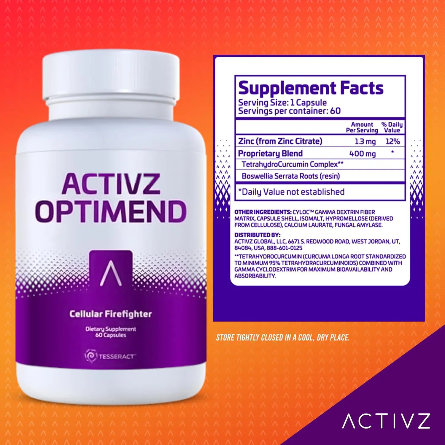 ACTIVZ Optimend - Advanced Joint Mobility and Comfort Support with Enhanced Bioavailability Using CyLoc Dextrin and DexKey Technology - 60 Capsules ACTIVZ uk supplements