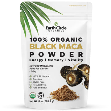 Organic Black Maca Peruvian Root Powder | Black Maca Root for Men | Natural Supplement | Essential Vitamins, Minerals & Fatty Acids Improved Energy | Immune Support (8oz, Pack of 1) Earth Circle Organics uk supplements
