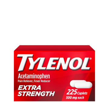 Tylenol Extra Strength Acetaminophen 500 mg Caplets, Fast, Strong Pain Relief, Fever Reducer, Pills for Headache, Backache, Toothache, Minor Arthritis & Menstrual Cramps, Value Size, 225 Count Tylenol uk supplements