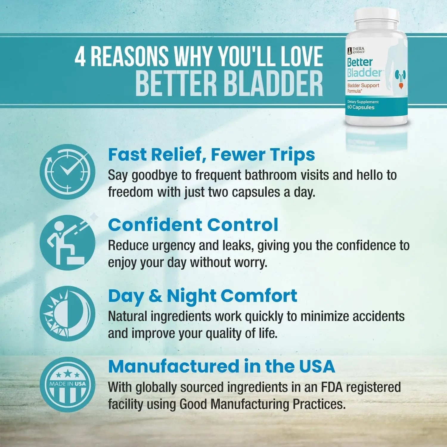 Better Bladder Control Supplement for Women & Men – Bladder Support Supplement to Help Reduce Urinary Leaks, Frequency & Urgency - 60 Count (1 Bottle) Better Bladder uk supplements