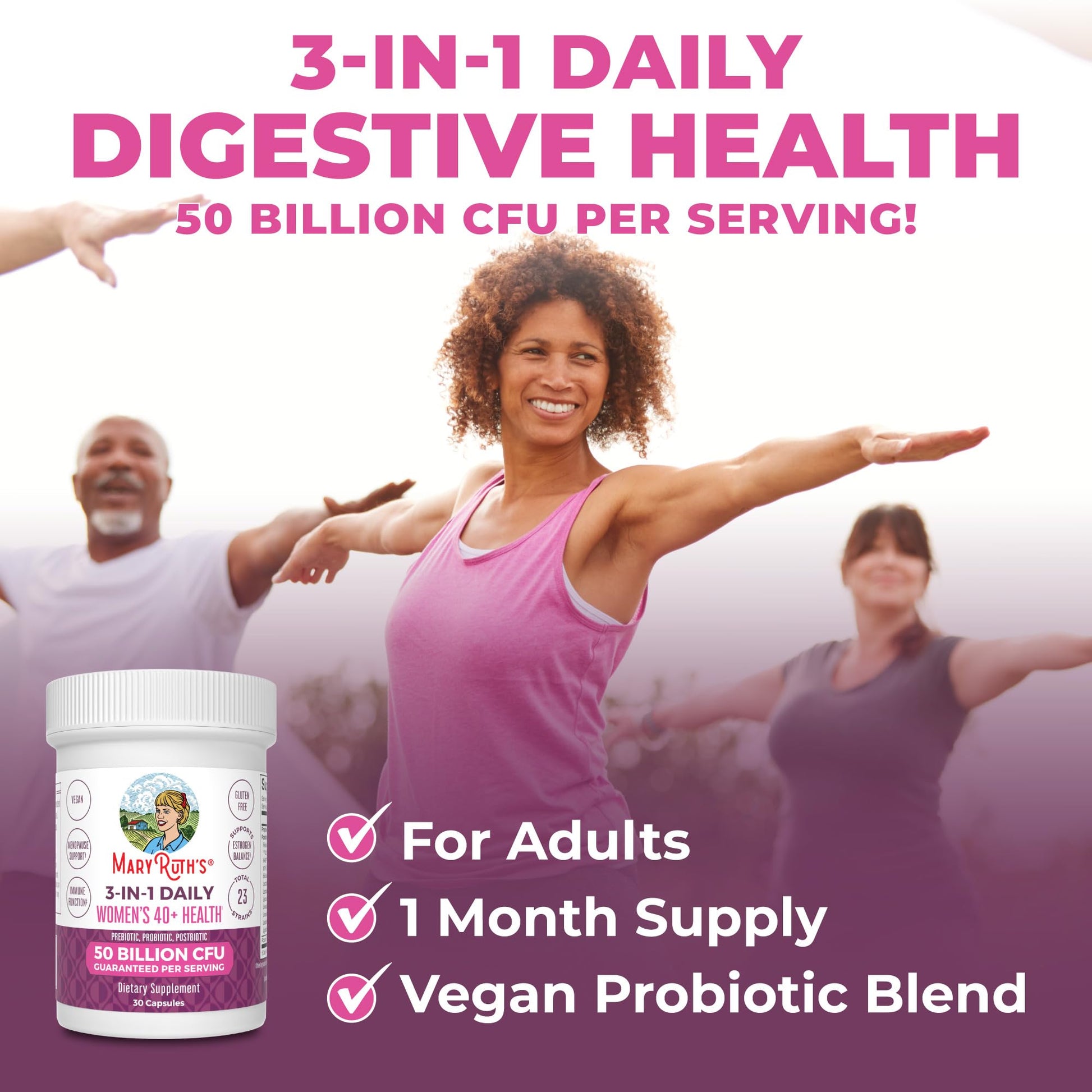 Mary Ruth's 3 in 1 Women's 40+ Health Probiotic, 30 CT MaryRuth Organics uk supplements