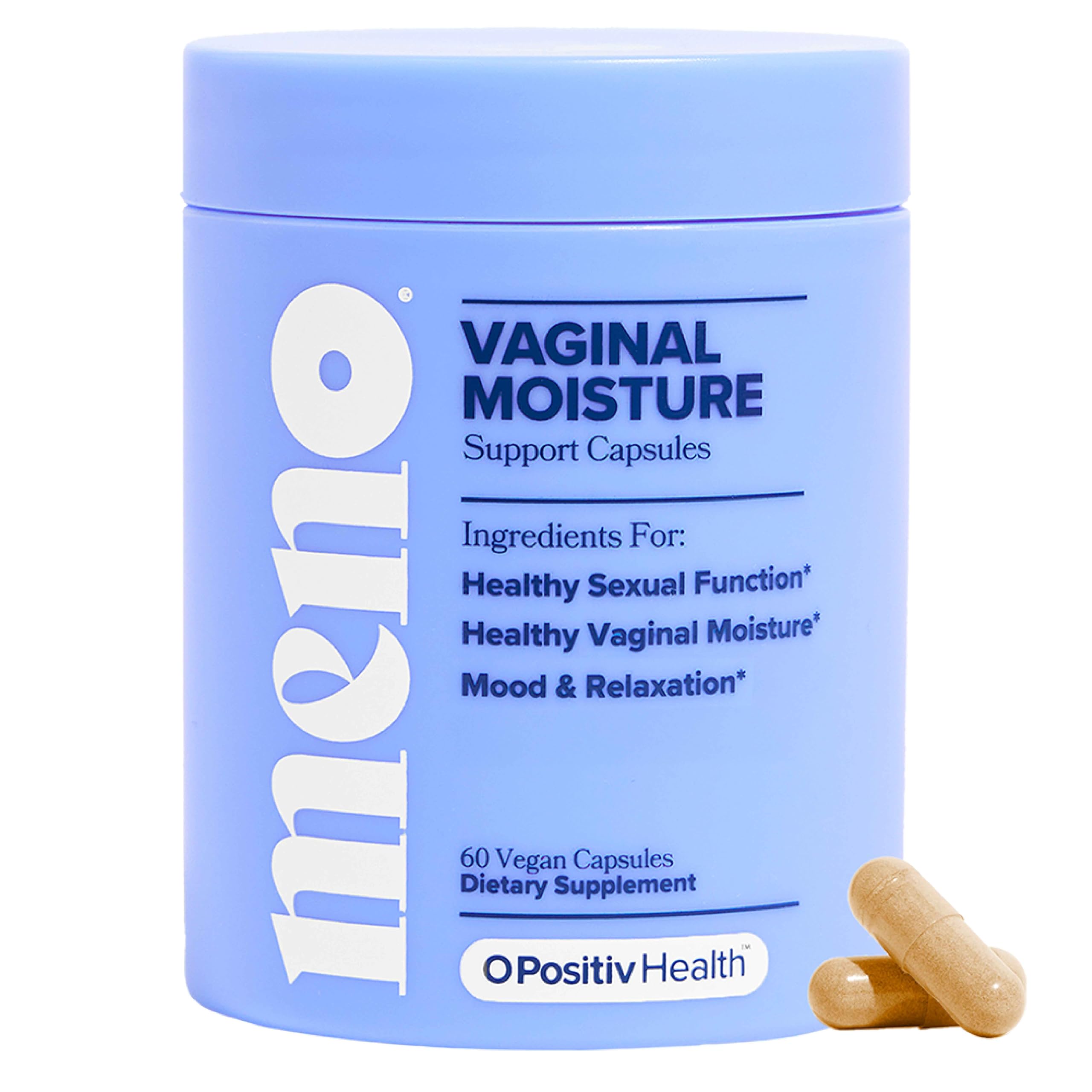 MENO Vaginal Moisture Support Capsules – OBGYN-Formulated to Support Healthy Vaginal Moisture, Mood & Relaxation – Hormone-Free Supplements with Maca Root & Fenugreek Seed Extract – 30 Servings O Positiv uk supplements