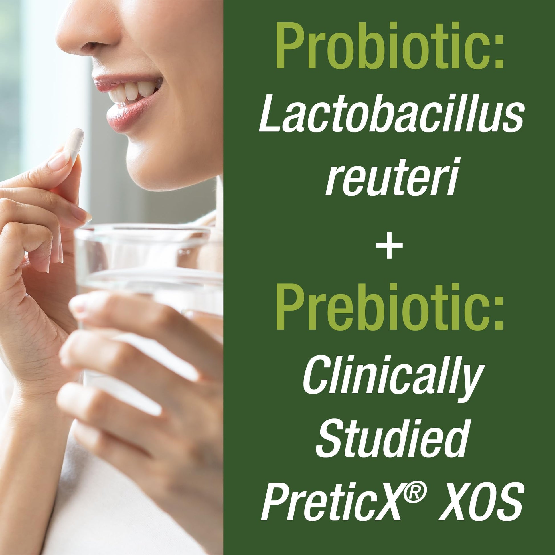 Lactobacillus Reuteri 50 Billion CFU Probiotics with Clinically Studied PreticX® XOS Prebiotic. L Reuteri Probiotic Capsules Supplement for Gut Health and Digestive Support. for Both Women & Men Peak Performance uk supplements