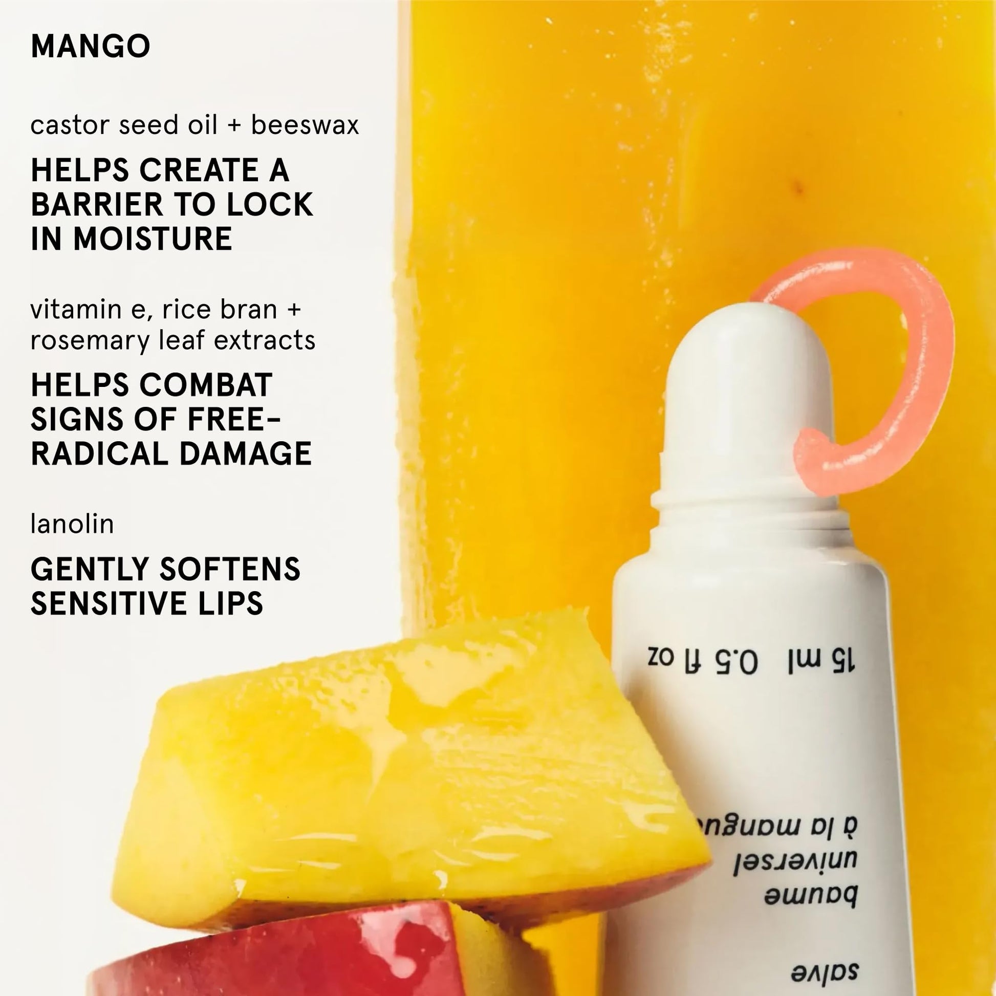 Glossier Balm Dotcom Hydrating Tinted Lip Balm - Universal Salve, Up to 12Hr Moisture for Dry Lips, Cuticles & Skin - Lanolin, Beeswax & Castor Oil - Mango, Tropical Peach Tint, 15ml Glossier uk supplements