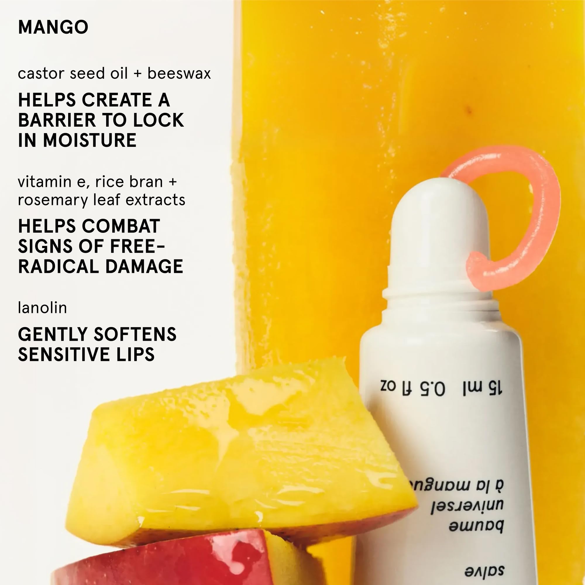 Glossier Balm Dotcom Hydrating Tinted Lip Balm - Universal Salve, Up to 12Hr Moisture for Dry Lips, Cuticles & Skin - Lanolin, Beeswax & Castor Oil - Mango, Tropical Peach Tint, 15ml Glossier uk supplements