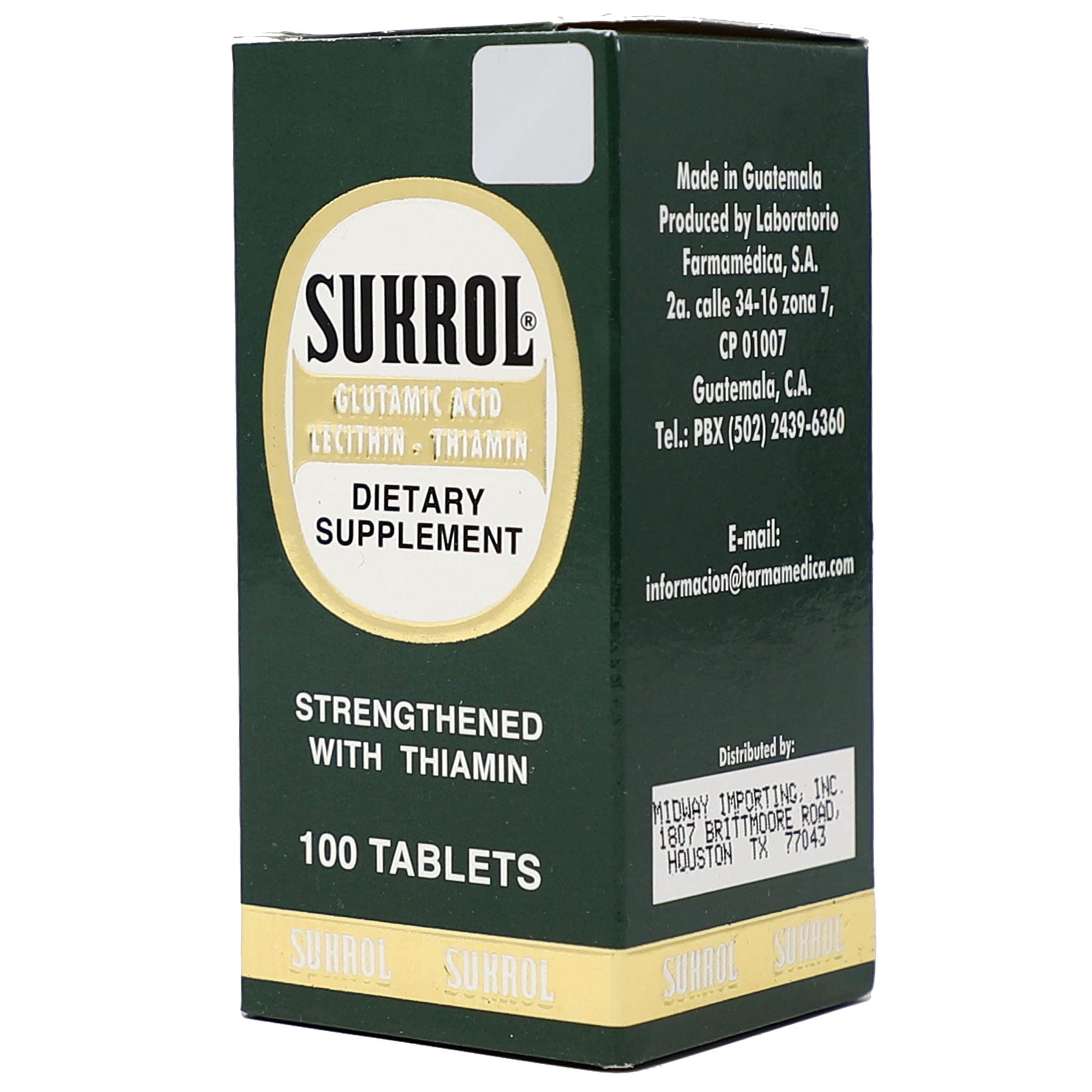 Sukrol, Vitamin, Improve Healthy Brain Function, 100 Tablets, Bottle Sukrol uk supplements
